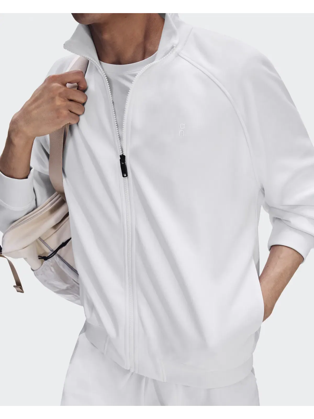 Мужская куртка на молнии с воротником-стойкой Courtside Full Zip LDN On — изображение 3 из 10, белый