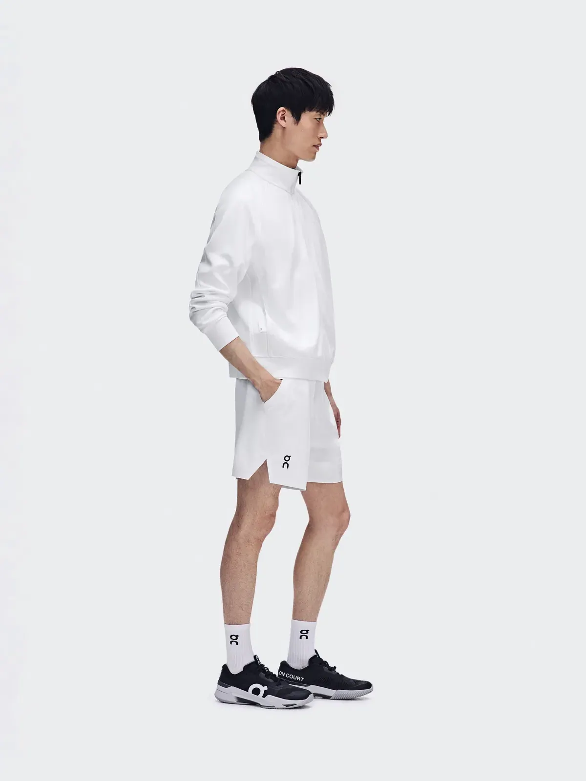 Мужская куртка на молнии с воротником-стойкой Courtside Full Zip LDN On — изображение 6 из 10, белый