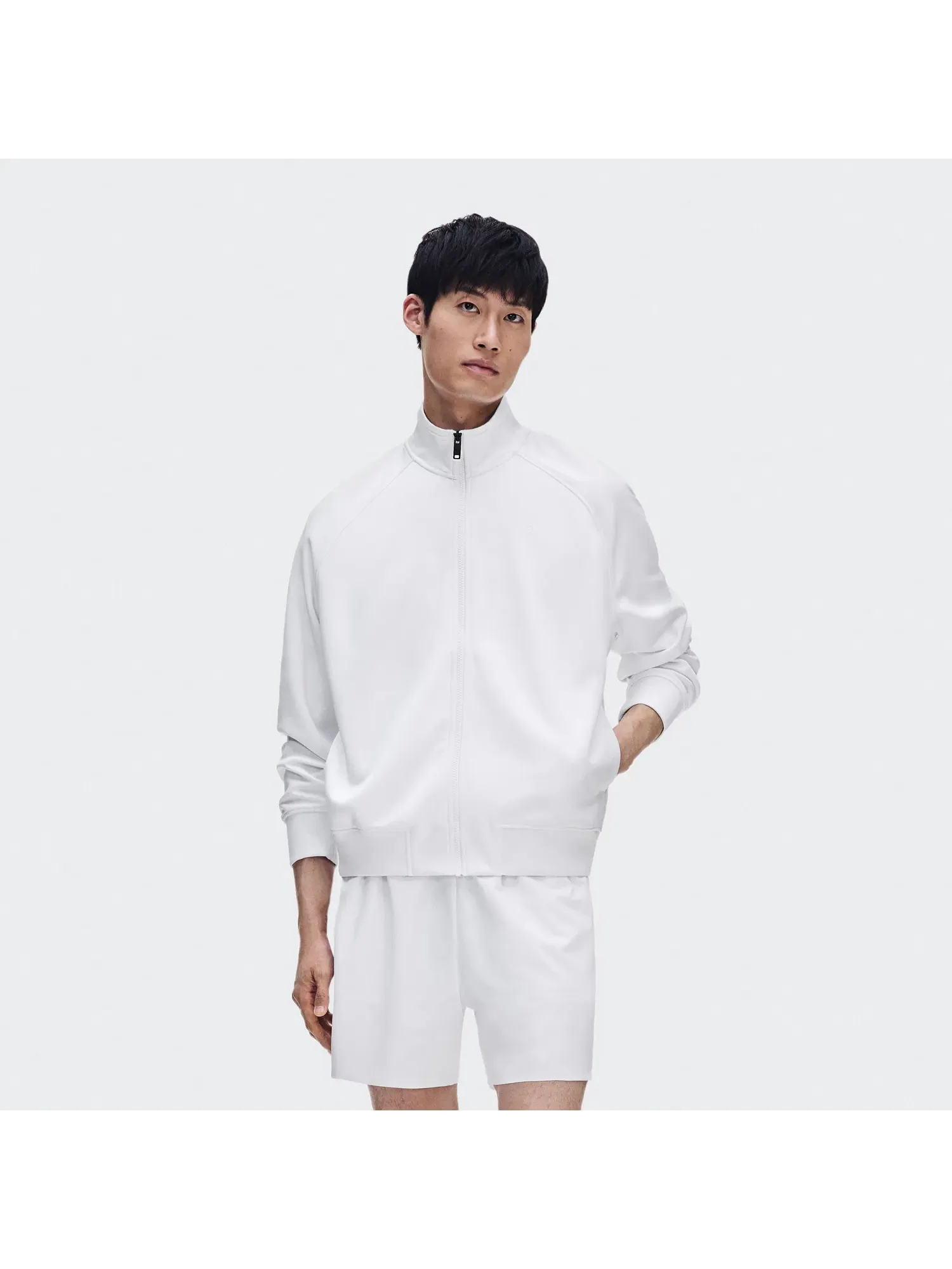 Мужская куртка на молнии с воротником-стойкой Courtside Full Zip LDN On — изображение 10 из 10, белый