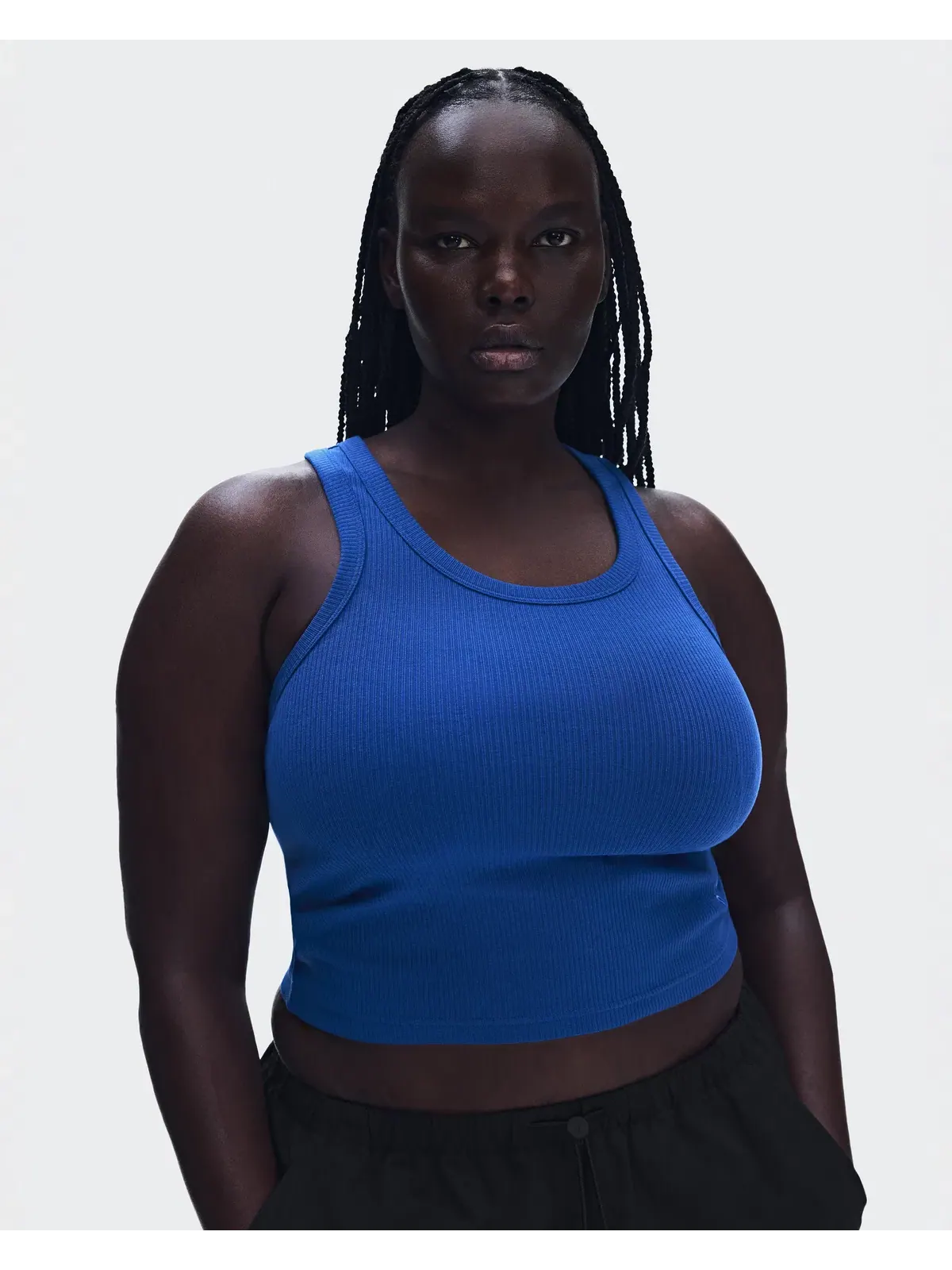 Женская футболка-борцовка с округлым вырезом All-Day Ribbed Tank On — изображение 3 из 8, синий