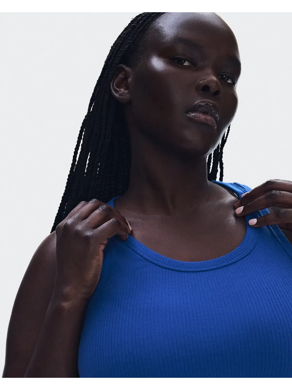 Женская футболка-борцовка с округлым вырезом All-Day Ribbed Tank On — изображение 6 из 8, синий