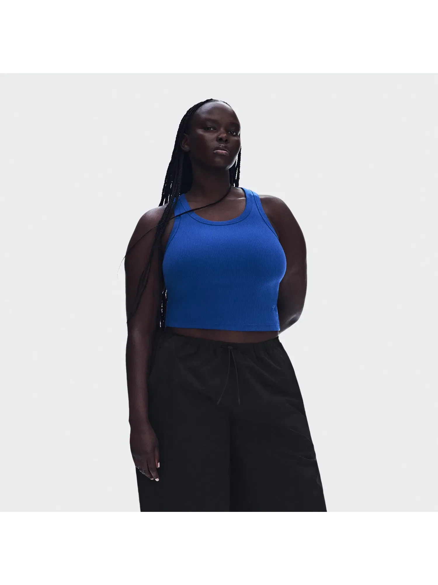 Женская футболка-борцовка с округлым вырезом All-Day Ribbed Tank On — изображение 8 из 8, синий
