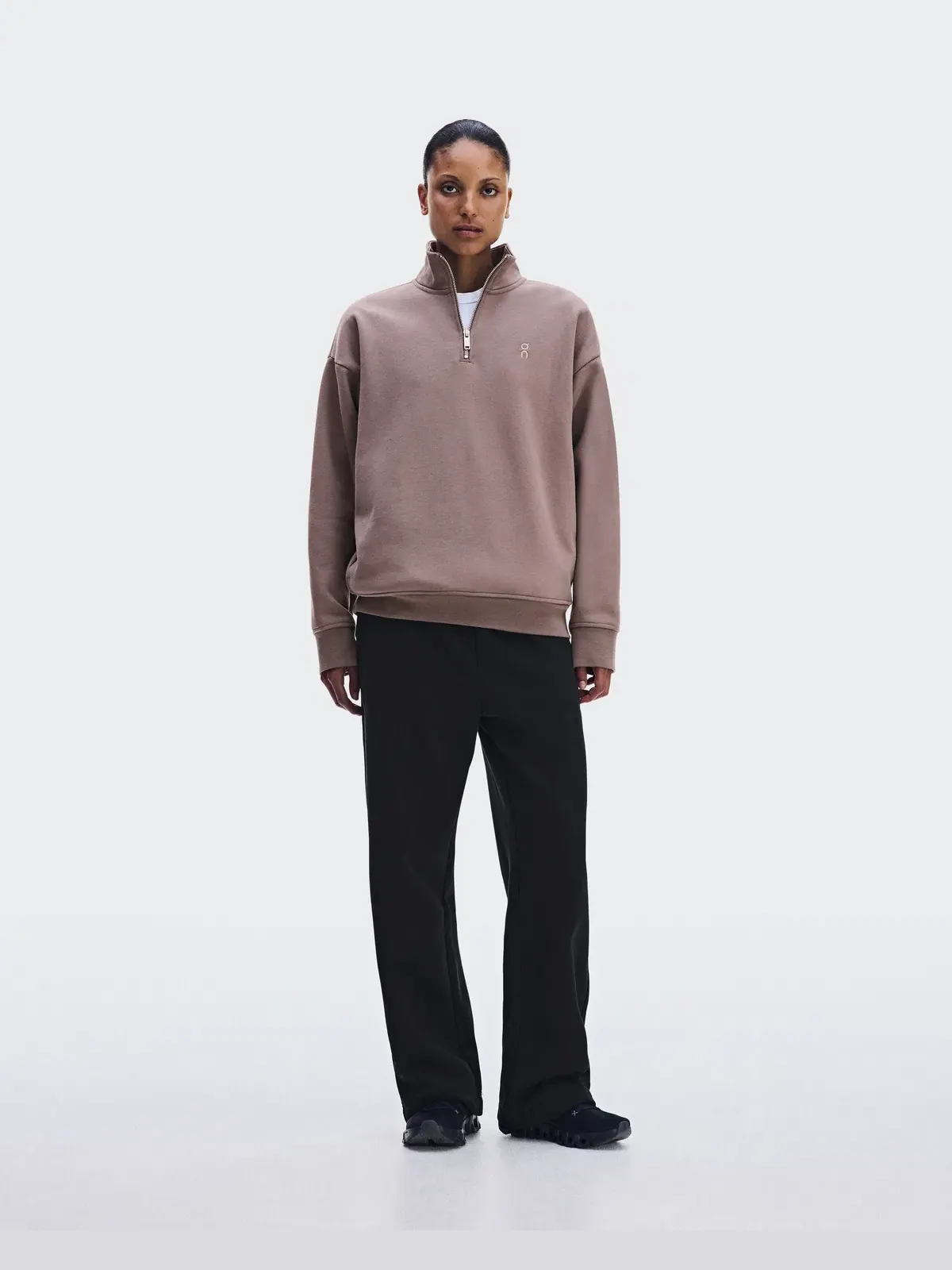 Женский свитшот с высоким воротом на молнии Club Collective 1/4 Zip On — изображение 2 из 9, гвоздичный
