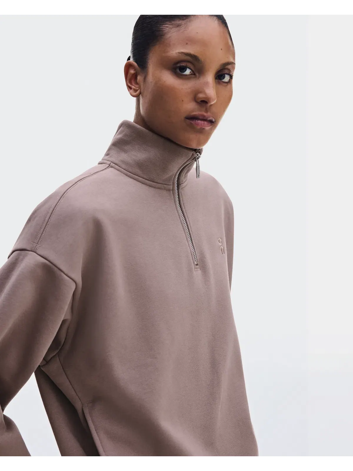 Женский свитшот с высоким воротом на молнии Club Collective 1/4 Zip On — изображение 7 из 9, гвоздичный