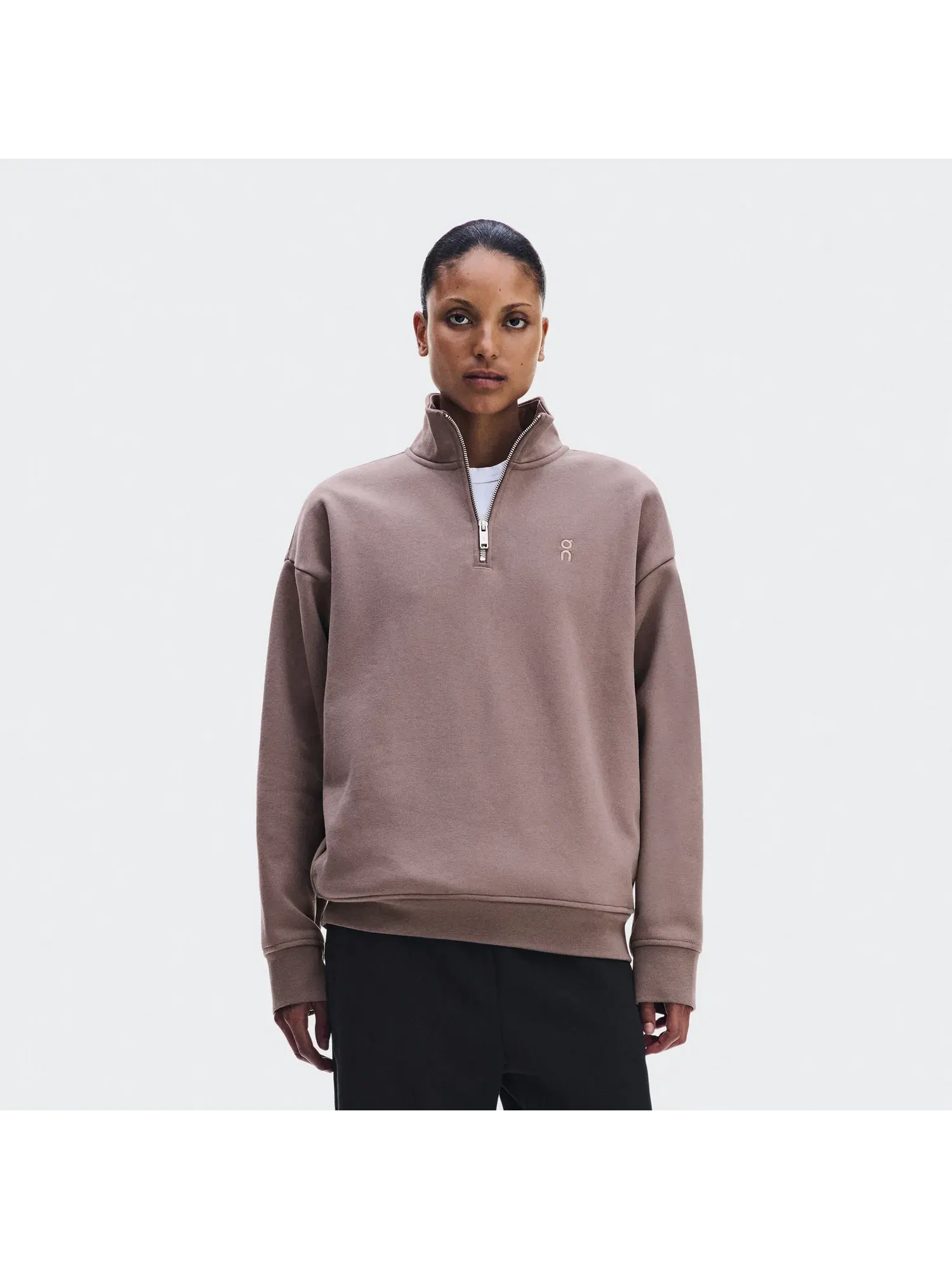Женский свитшот с высоким воротом на молнии Club Collective 1/4 Zip On — изображение 9 из 9, гвоздичный