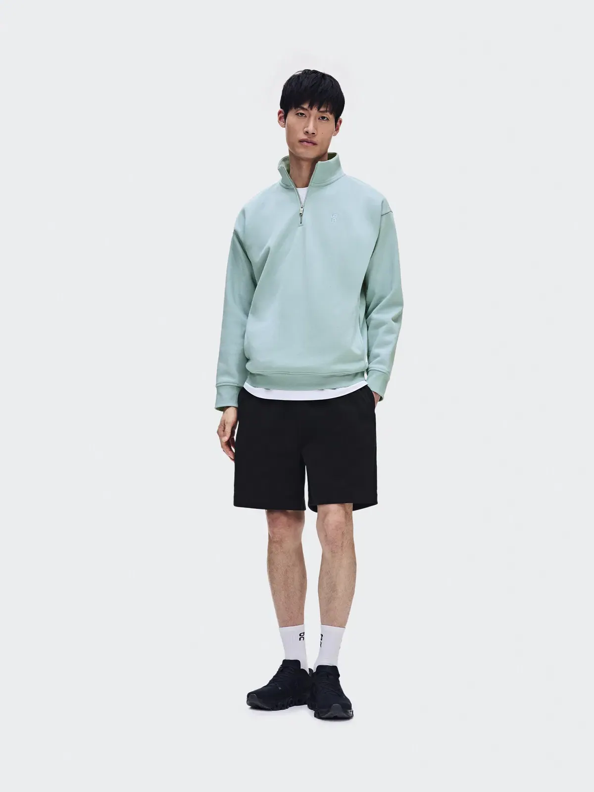 Мужской свитшот на молнии с высоким воротом Club Collective 1/4 Zip On, Brook — изображение 2 из 9, бледно-мятный