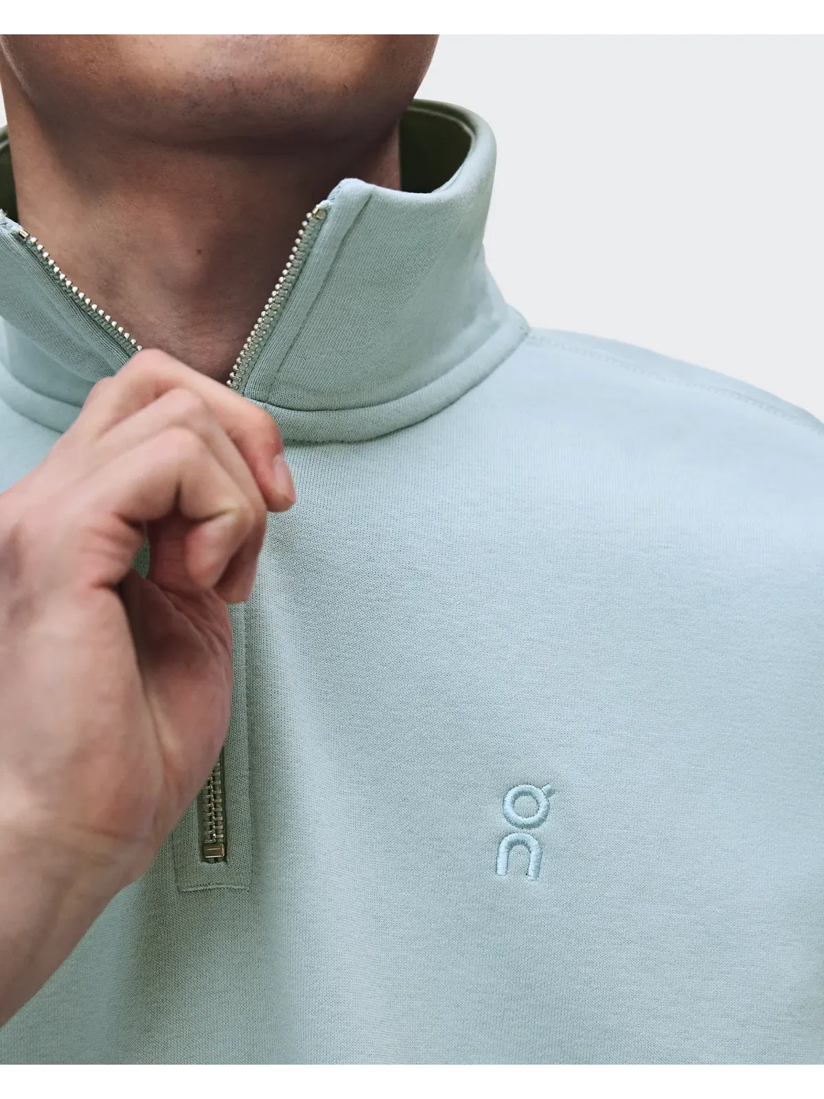 Мужской свитшот на молнии с высоким воротом Club Collective 1/4 Zip On, Brook — изображение 3 из 9, бледно-мятный