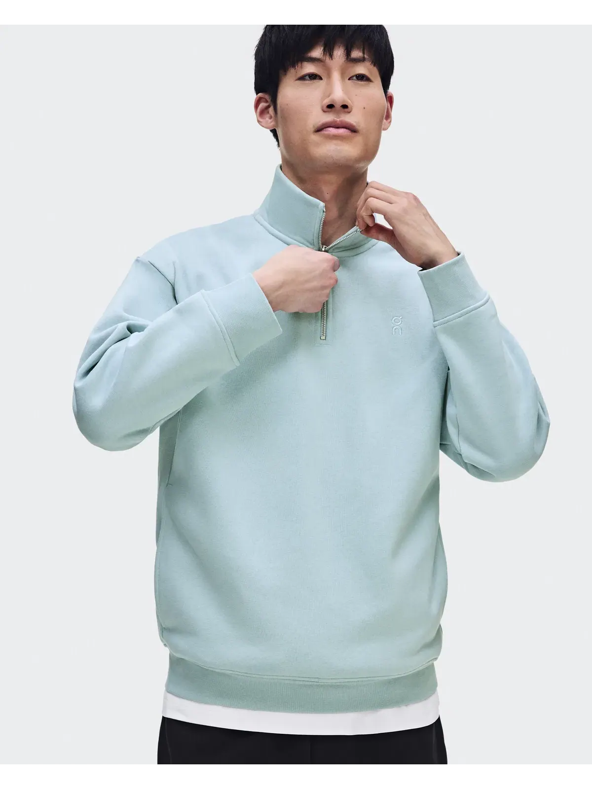 Мужской свитшот на молнии с высоким воротом Club Collective 1/4 Zip On, Brook — изображение 7 из 9, бледно-мятный