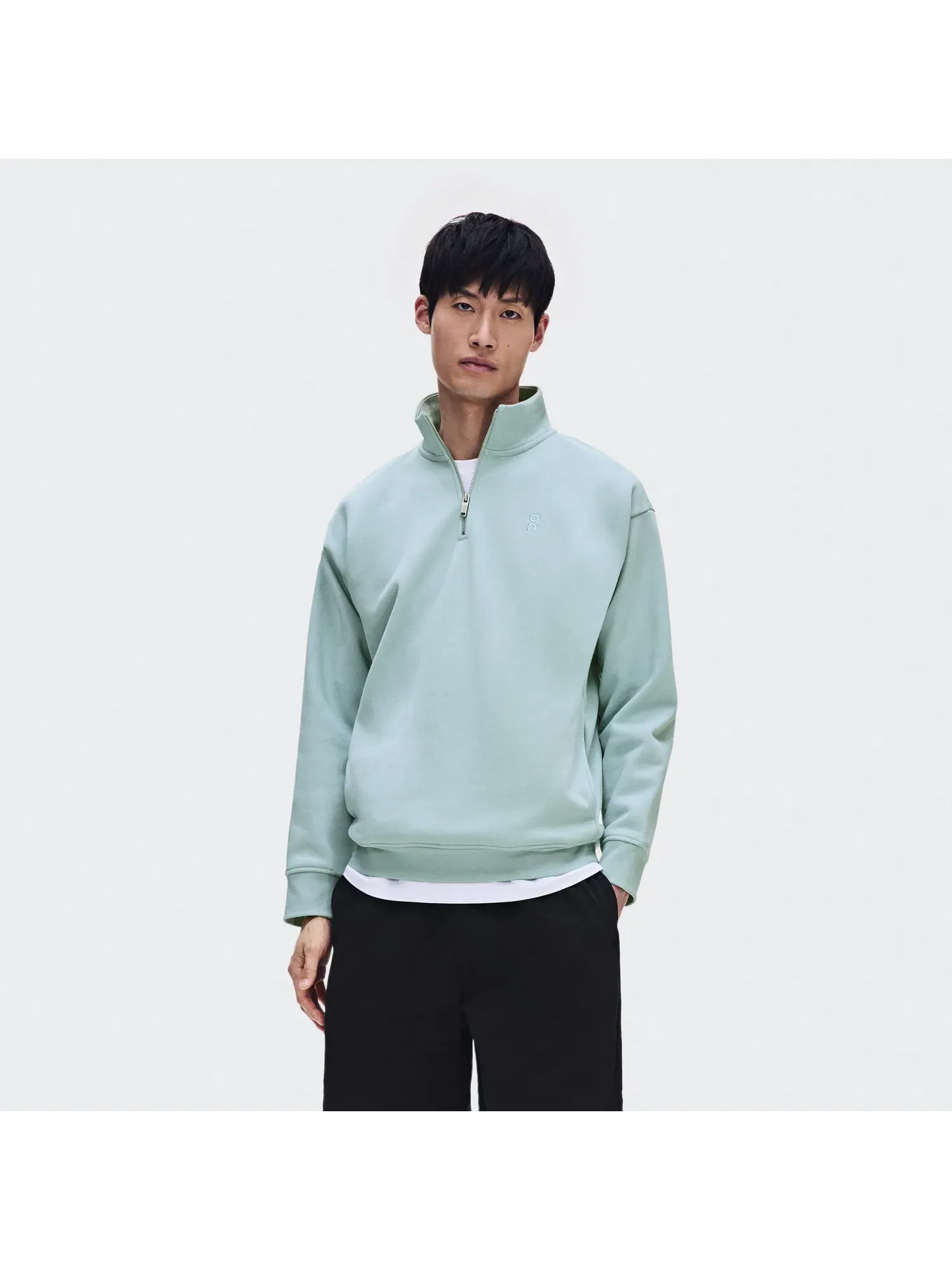 Мужской свитшот на молнии с высоким воротом Club Collective 1/4 Zip On, Brook — изображение 9 из 9, бледно-мятный