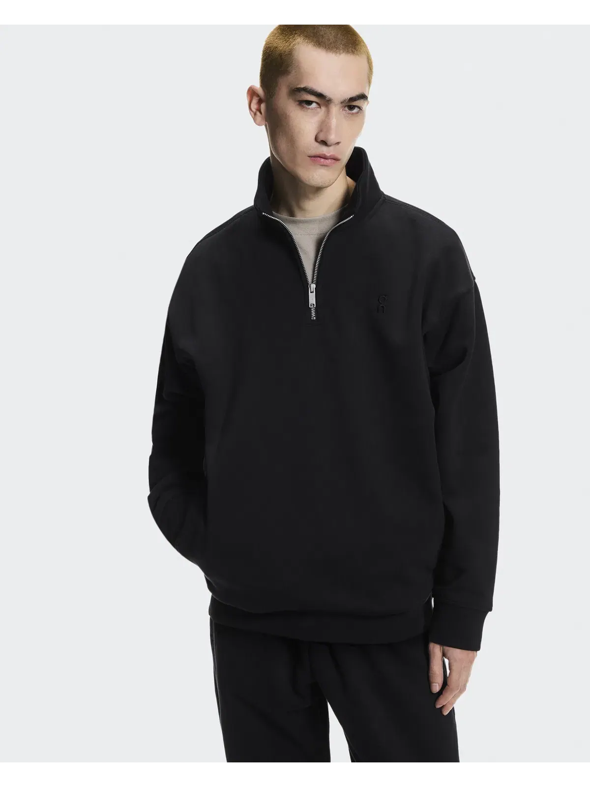 Мужской свитшот на молнии с высоким воротом Club Collective 1/4 Zip On — изображение 4 из 9, черный