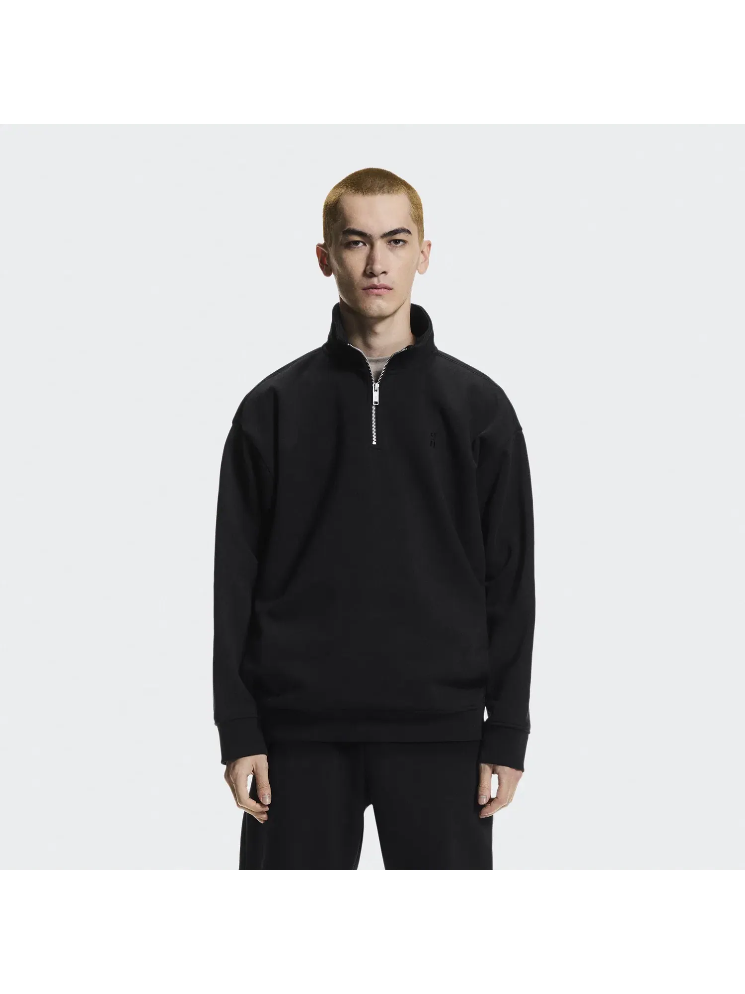 Мужской свитшот на молнии с высоким воротом Club Collective 1/4 Zip On — изображение 9 из 9, черный