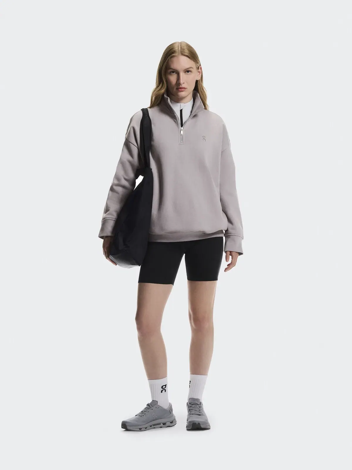 Женский свитшот на молнии с высоким воротом Club Collective 1/4 Zip On, Ore — изображение 2 из 9, землисто-коричневый