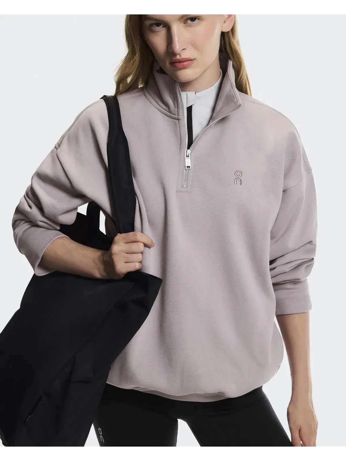 Женский свитшот на молнии с высоким воротом Club Collective 1/4 Zip On, Ore — изображение 4 из 9, землисто-коричневый