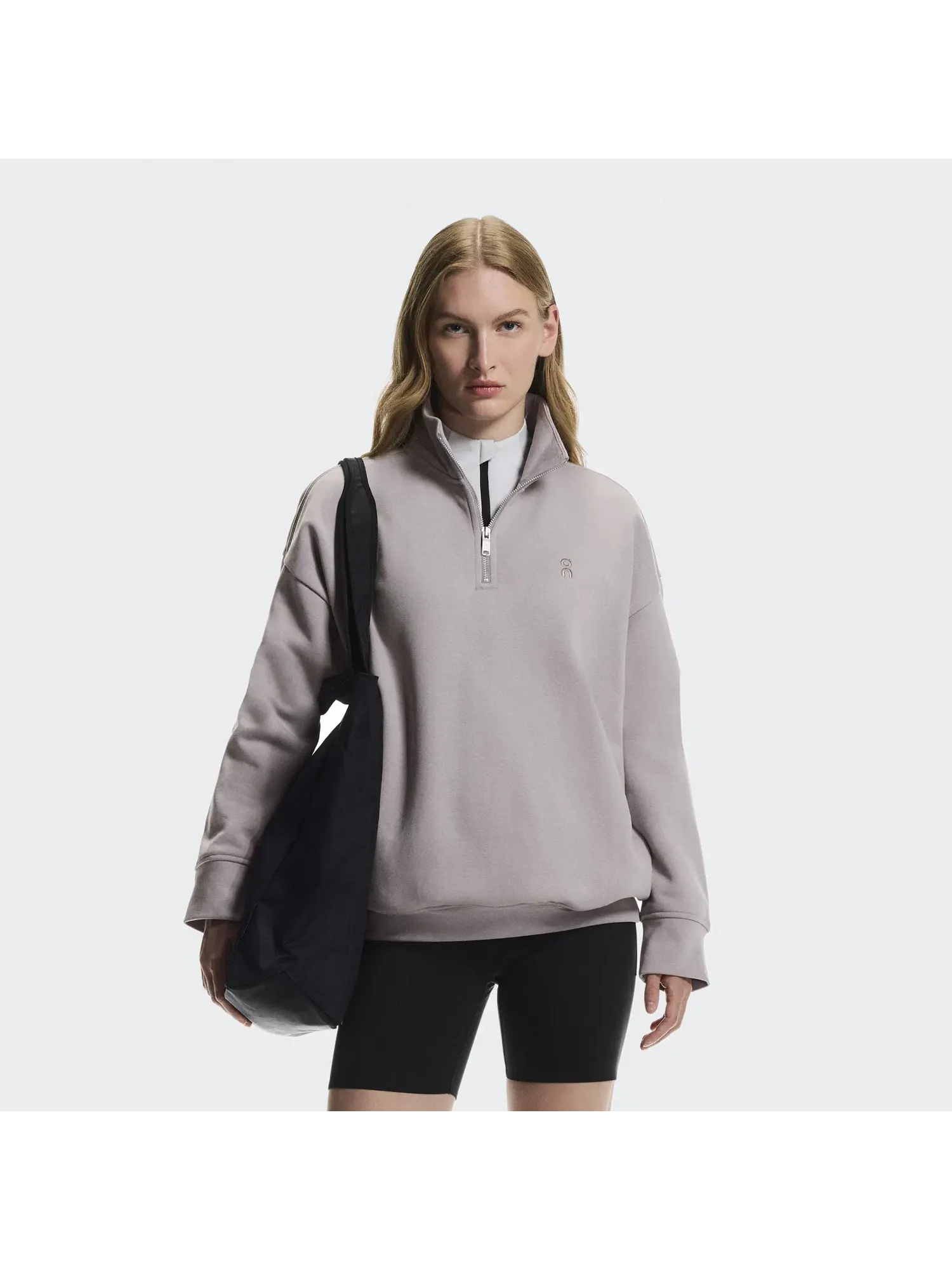 Женский свитшот на молнии с высоким воротом Club Collective 1/4 Zip On, Ore — изображение 9 из 9, землисто-коричневый