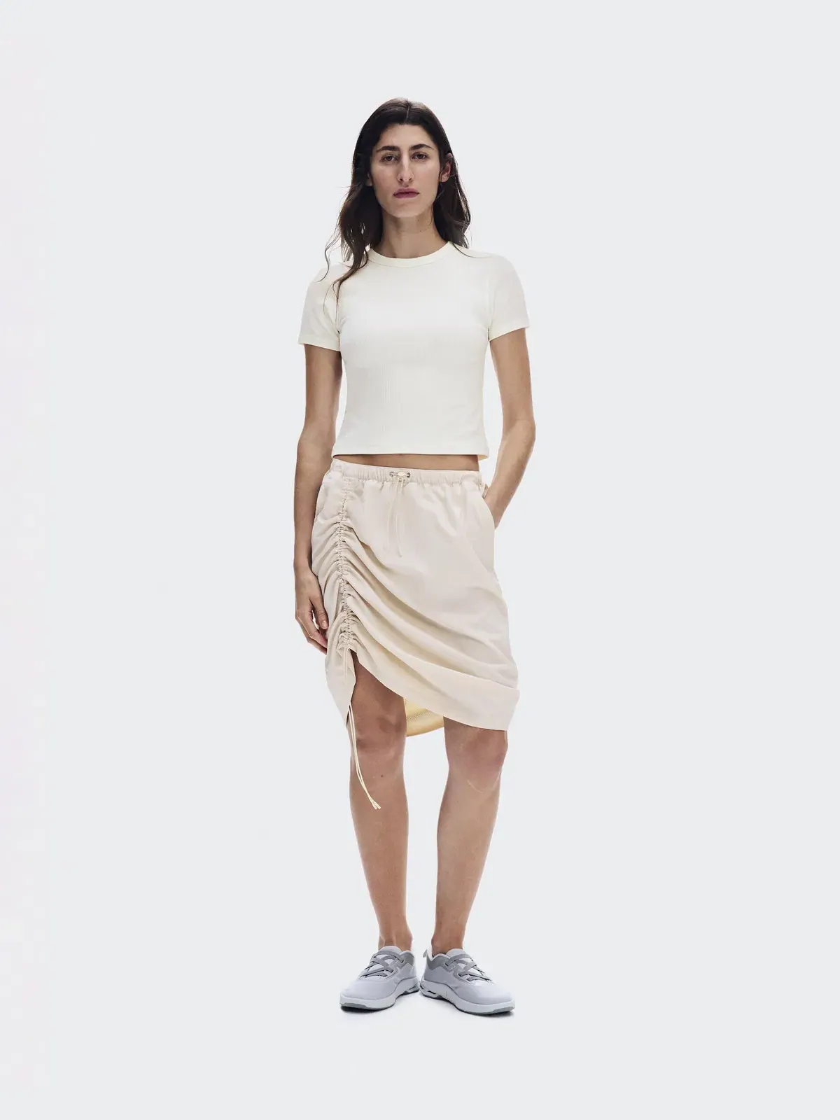 Женская футболка с принтом All-Day Ribbed T-Shirt On — изображение 2 из 9, белый