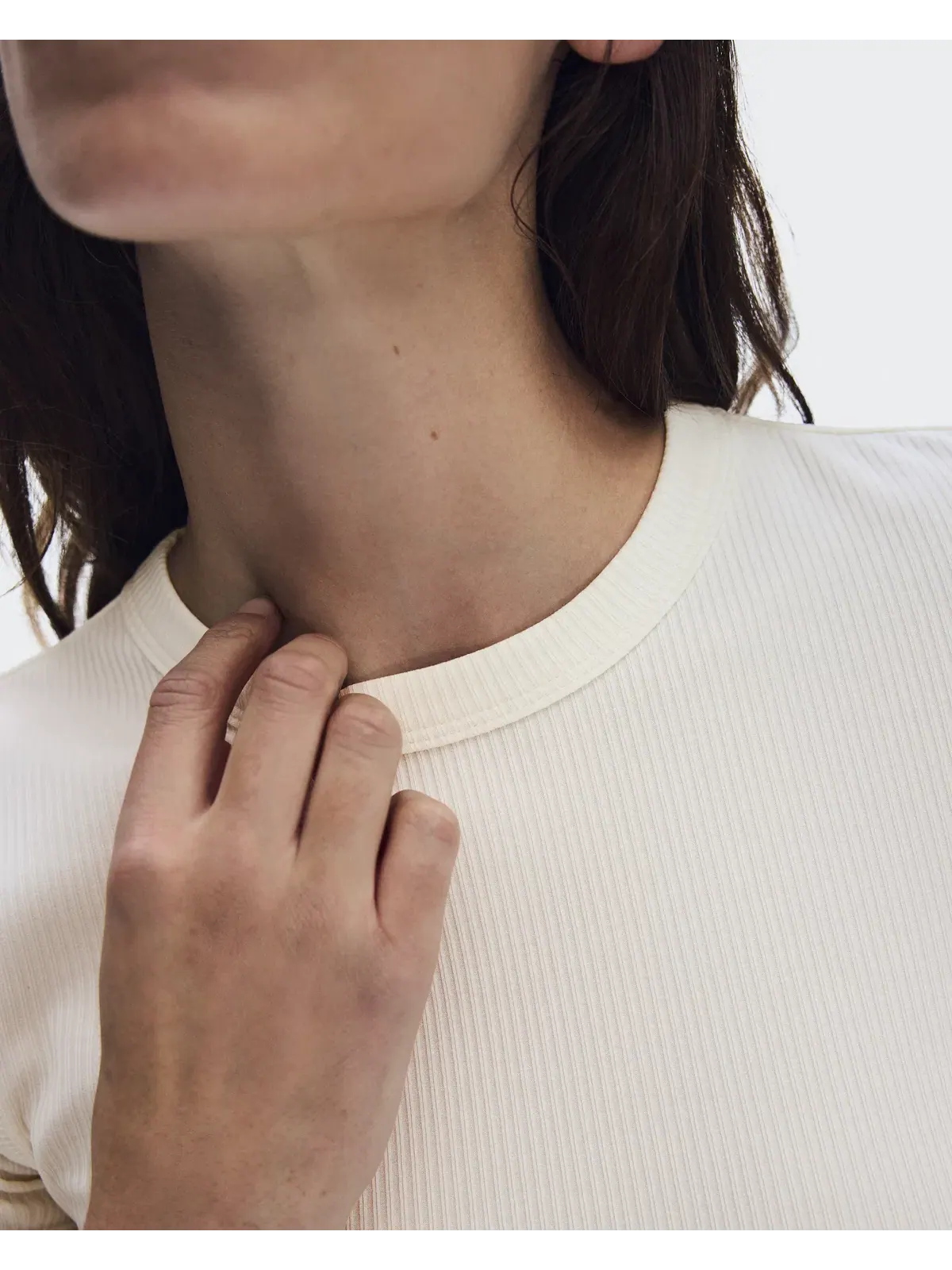 Женская футболка с принтом All-Day Ribbed T-Shirt On — изображение 7 из 9, белый