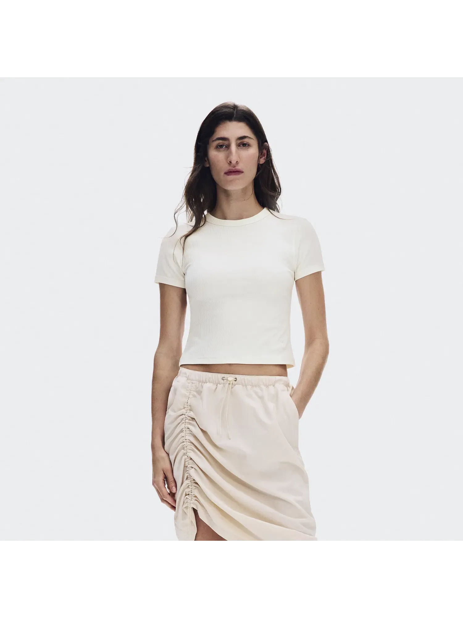 Женская футболка с принтом All-Day Ribbed T-Shirt On — изображение 9 из 9, белый