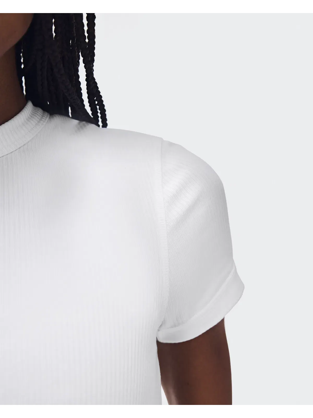 Женская футболка с принтом ребристым All-Day Ribbed T-Shirt On — изображение 7 из 8, белый
