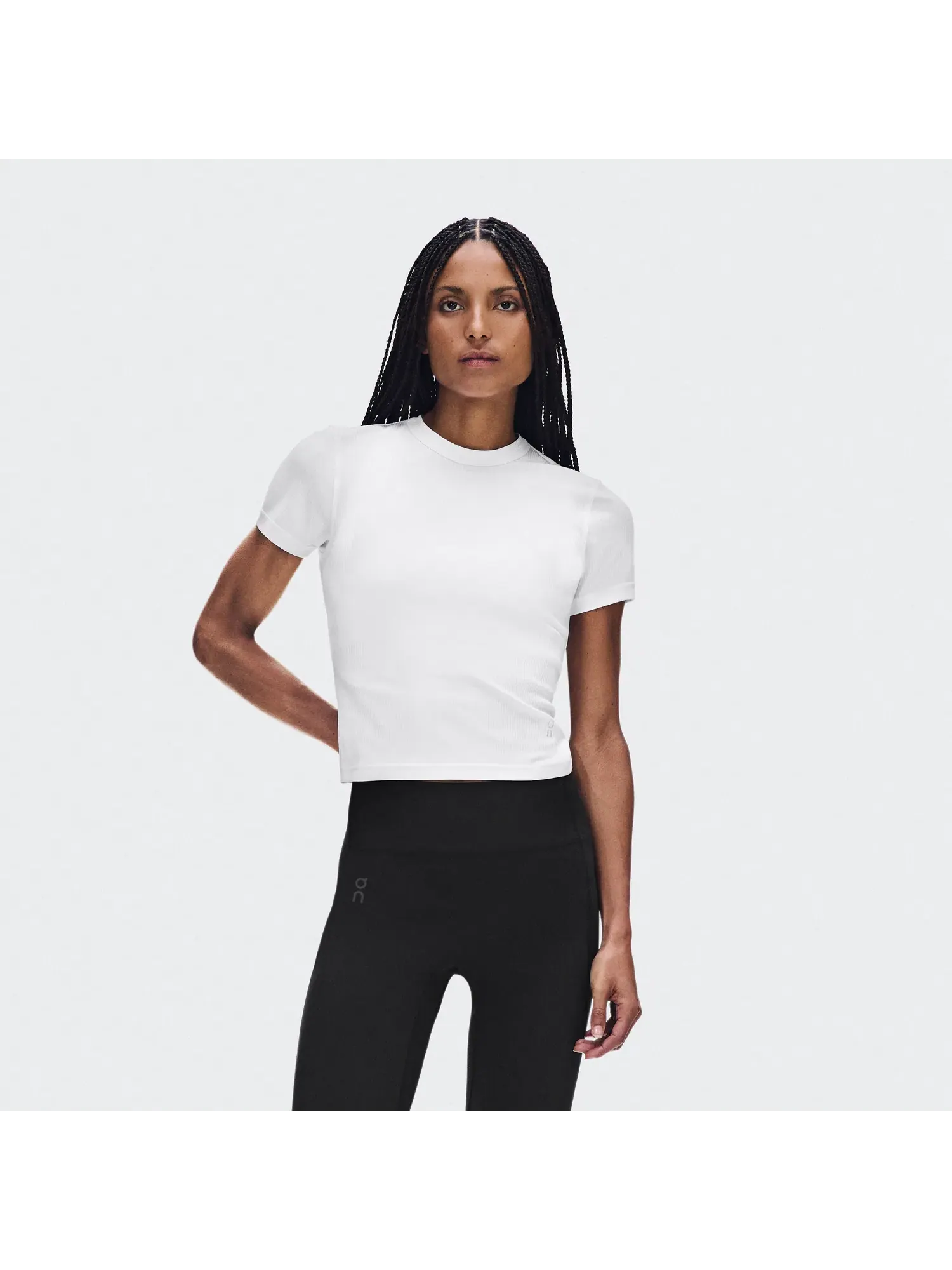 Женская футболка с принтом ребристым All-Day Ribbed T-Shirt On — изображение 8 из 8, белый
