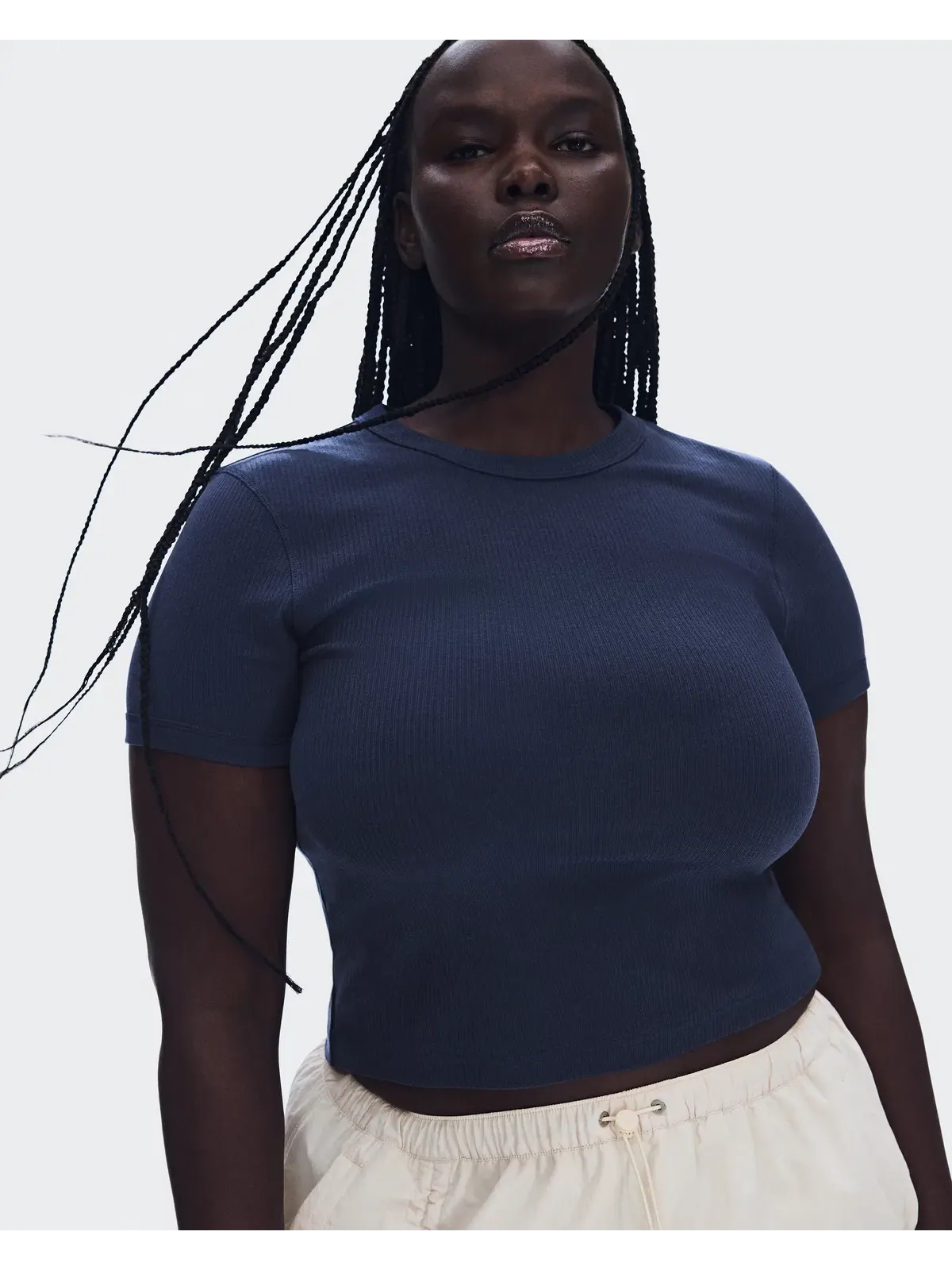 Женская футболка с принтом All-Day Ribbed T-Shirt On — изображение 7 из 8, синий
