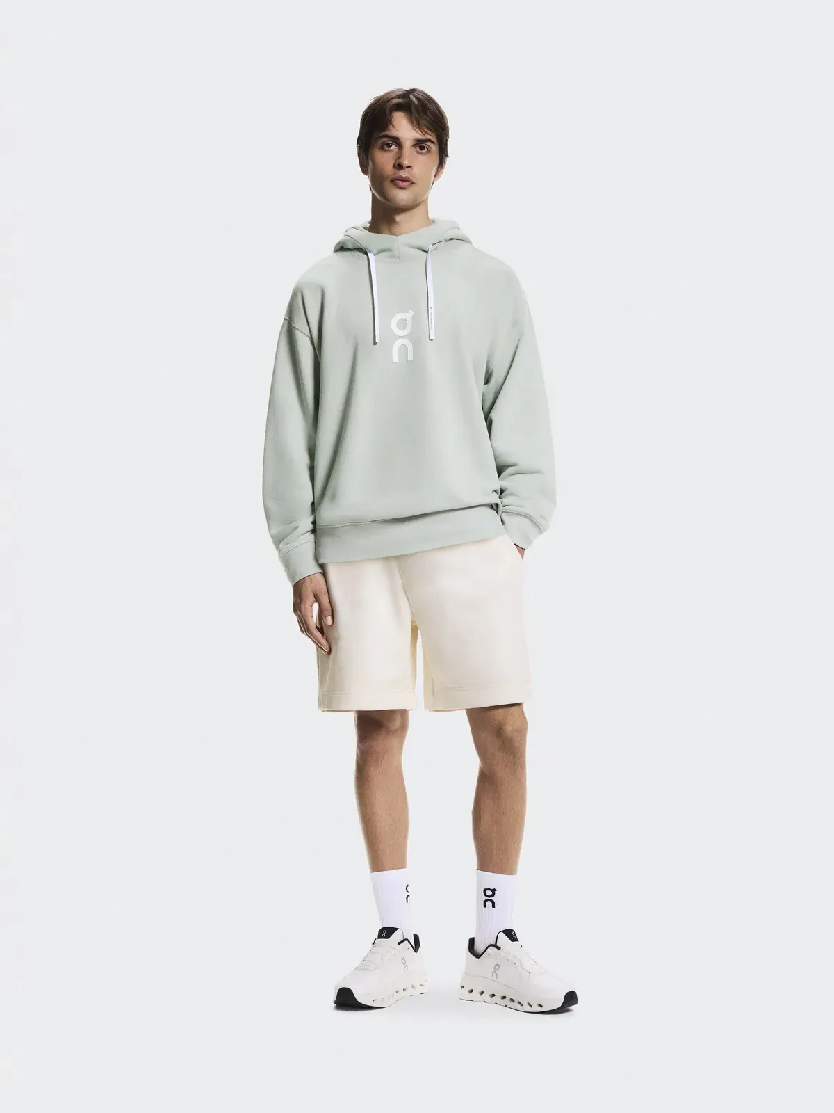 Мужское худи с капюшоном свободного кроя Club Hoodie On — изображение 2 из 8, минеральный