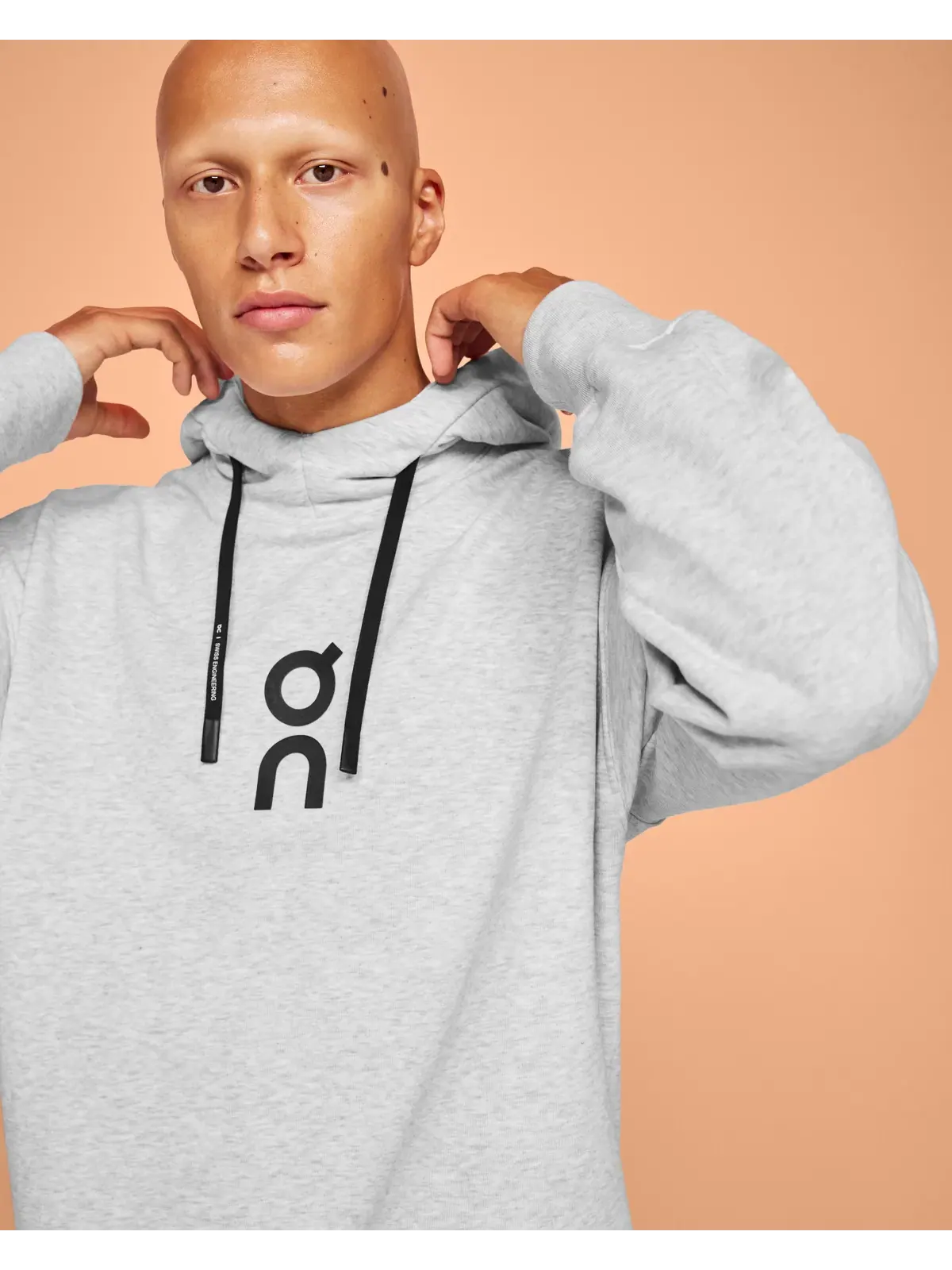 Мужское худи с капюшоном свободного кроя Club Hoodie On, Crater — изображение 3 из 6, землисто-серый