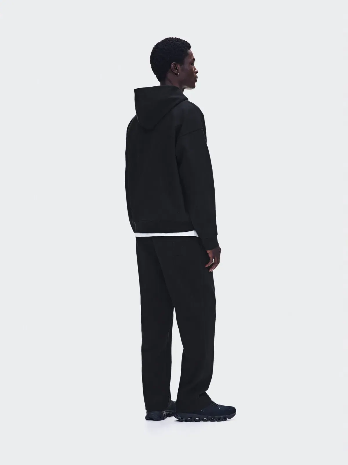 Мужское худи на молнии с вышивкой Club Collective Full Zip Hoodie On — изображение 4 из 10, черный