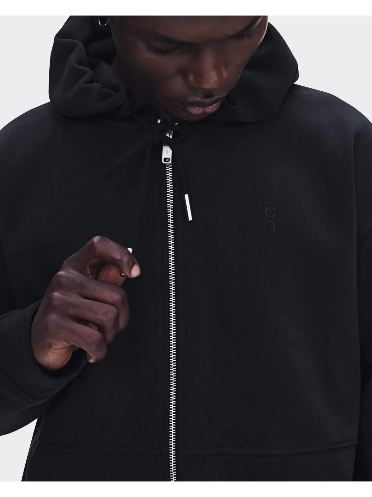 Мужское худи на молнии с вышивкой Club Collective Full Zip Hoodie On — изображение 5 из 10, черный