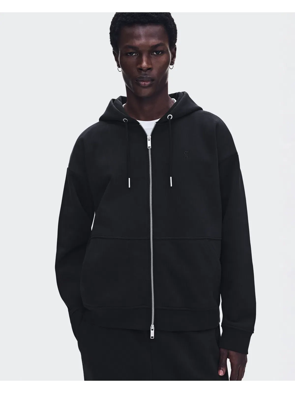 Мужское худи на молнии с вышивкой Club Collective Full Zip Hoodie On — изображение 8 из 10, черный