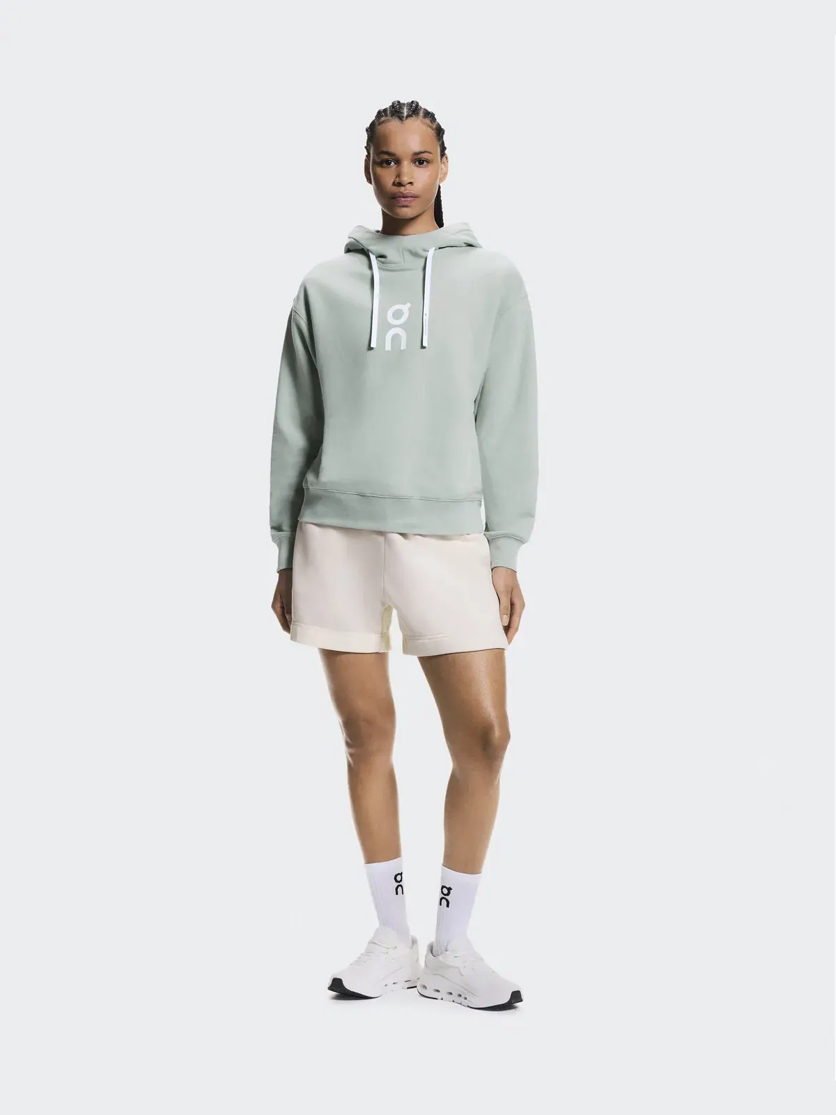 Женское худи свободного кроя Club Hoodie On — изображение 2 из 8, минеральный
