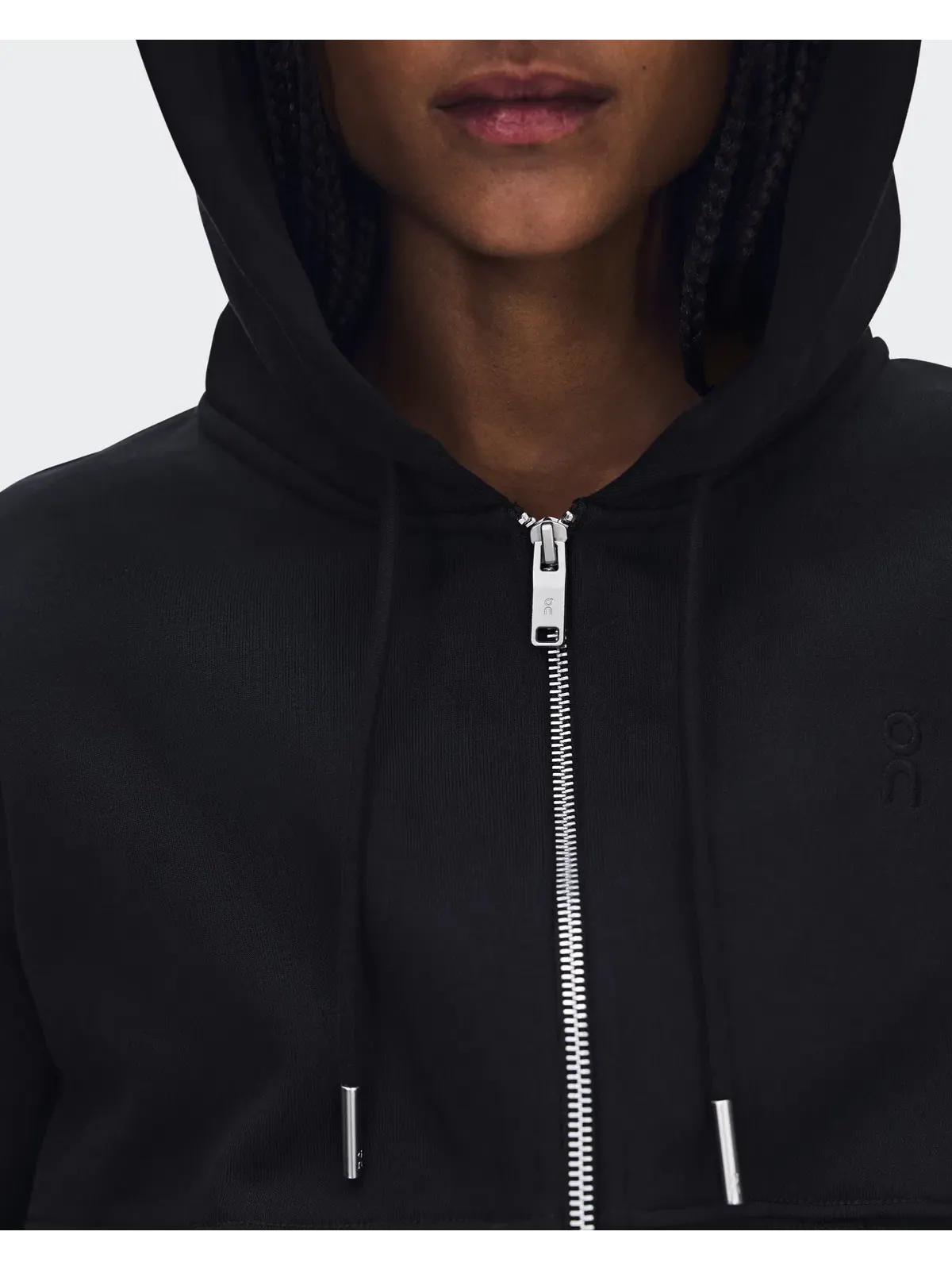 Женское худи на молнии с вышитыми логотипами Club Collective Full Zip Hoodie On — изображение 4 из 5, черный