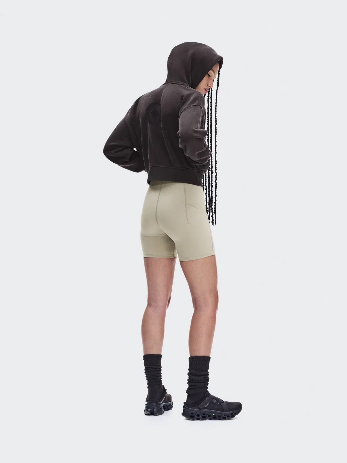 Женское худи на молнии с эффектом потертости Club Collective Full Zip Hoodie FKA On — изображение 4 из 10, эспрессо