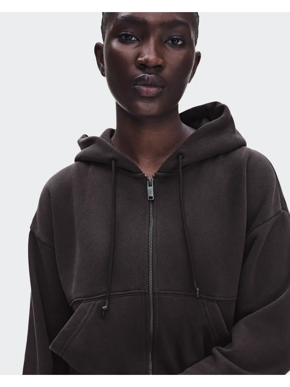 Женское худи на молнии с эффектом потертости Club Collective Full Zip Hoodie FKA On — изображение 9 из 10, эспрессо