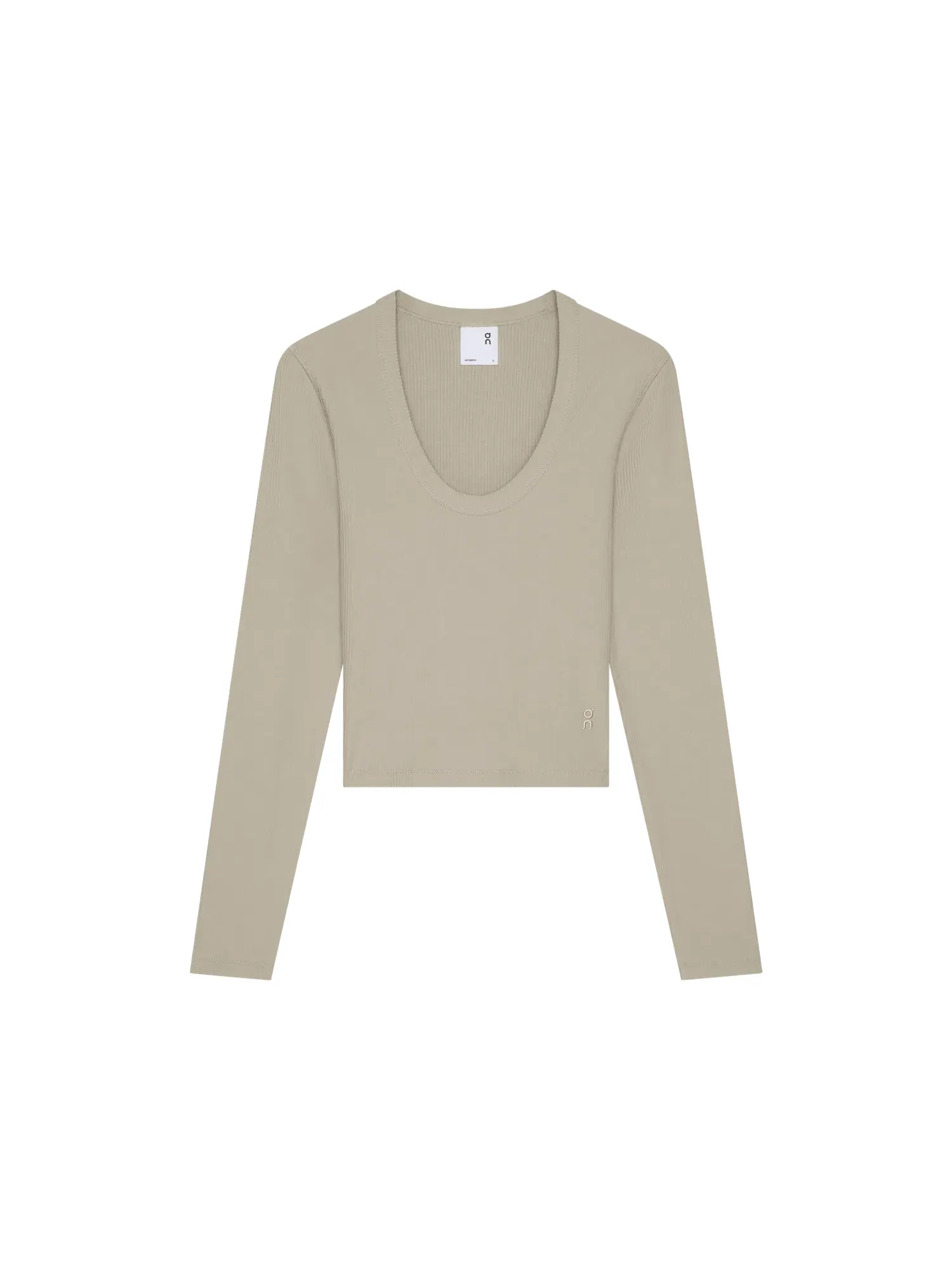 Женский лонгслив с глубоким вырезом All-Day Ribbed Long-T On, Brume