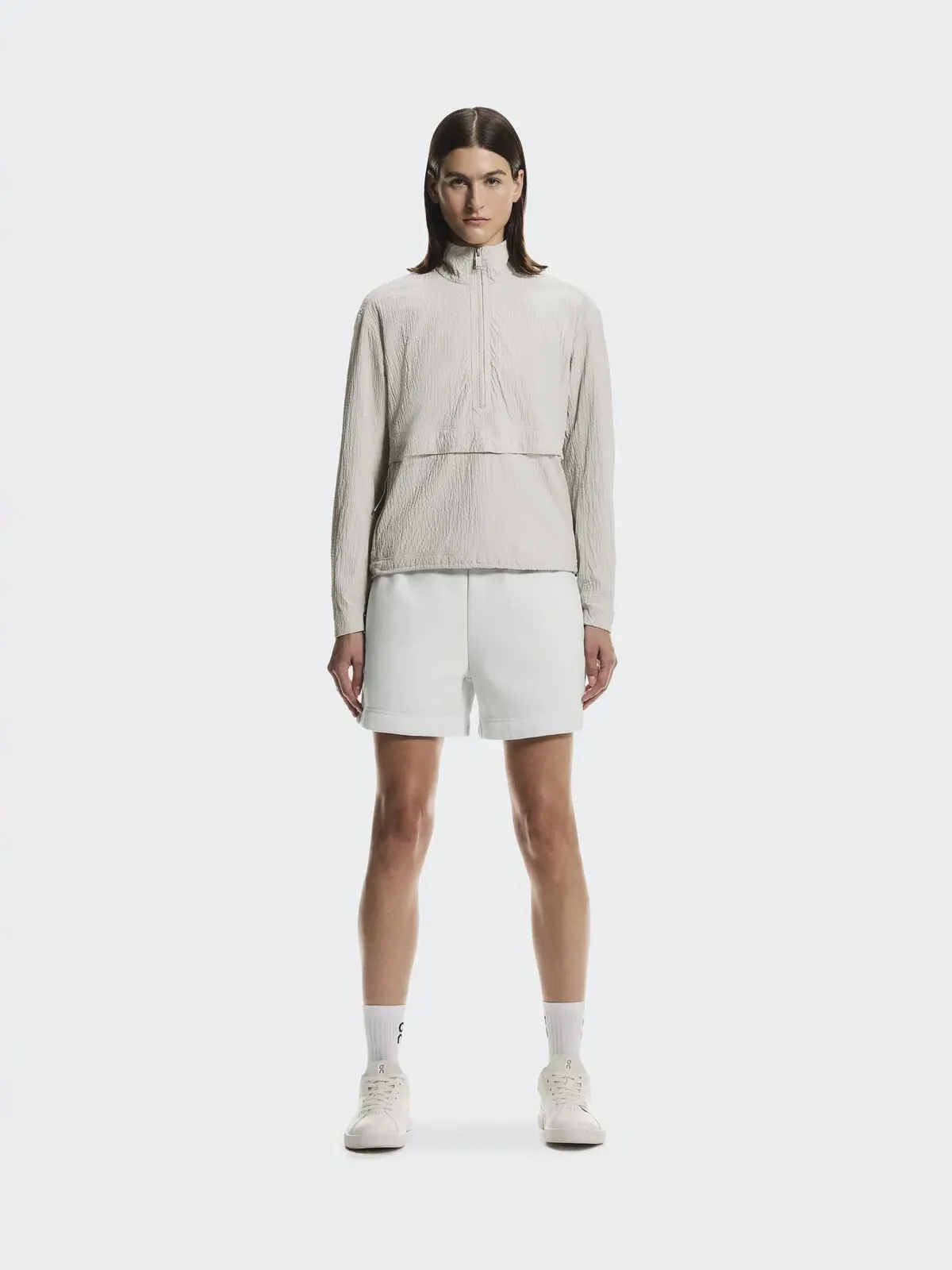Женская куртка с длинным рукавом на половину молнии Courtside 1/2 Zip Eaze On — изображение 2 из 10, бежевый