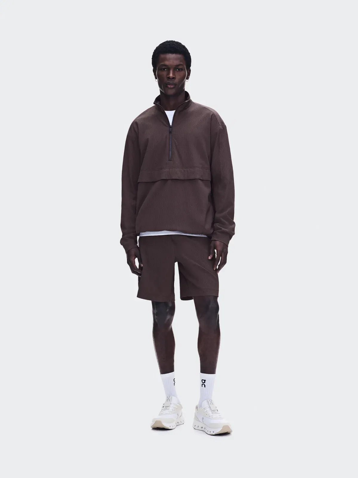 Мужская куртка с 1/2 молнией сетчатая подкладка Courtside 1/2 Zip Eaze On — изображение 2 из 10, малина