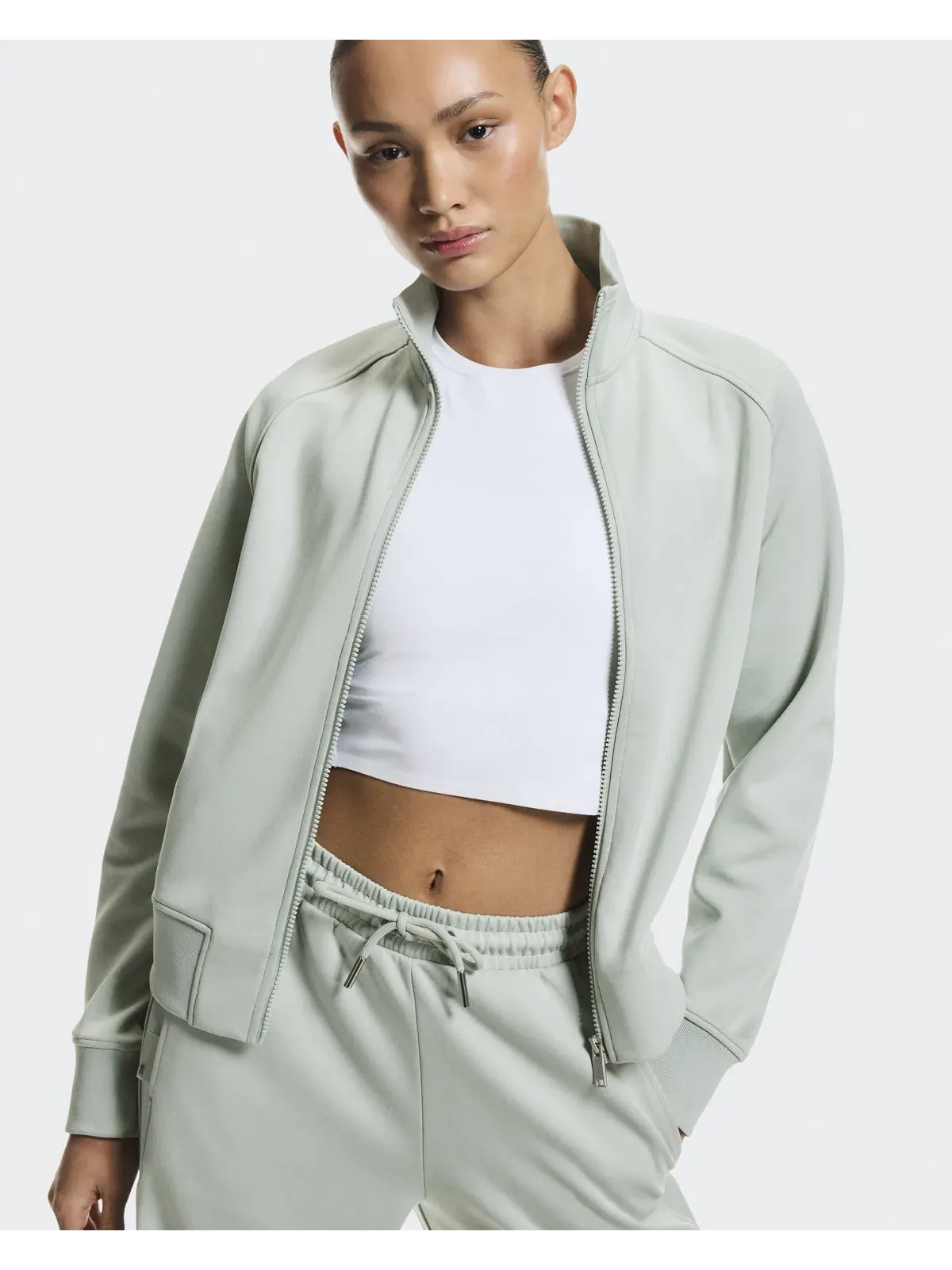 Женская куртка на молнии с высоким воротом Courtside Full-Zip On — изображение 8 из 9, минеральный