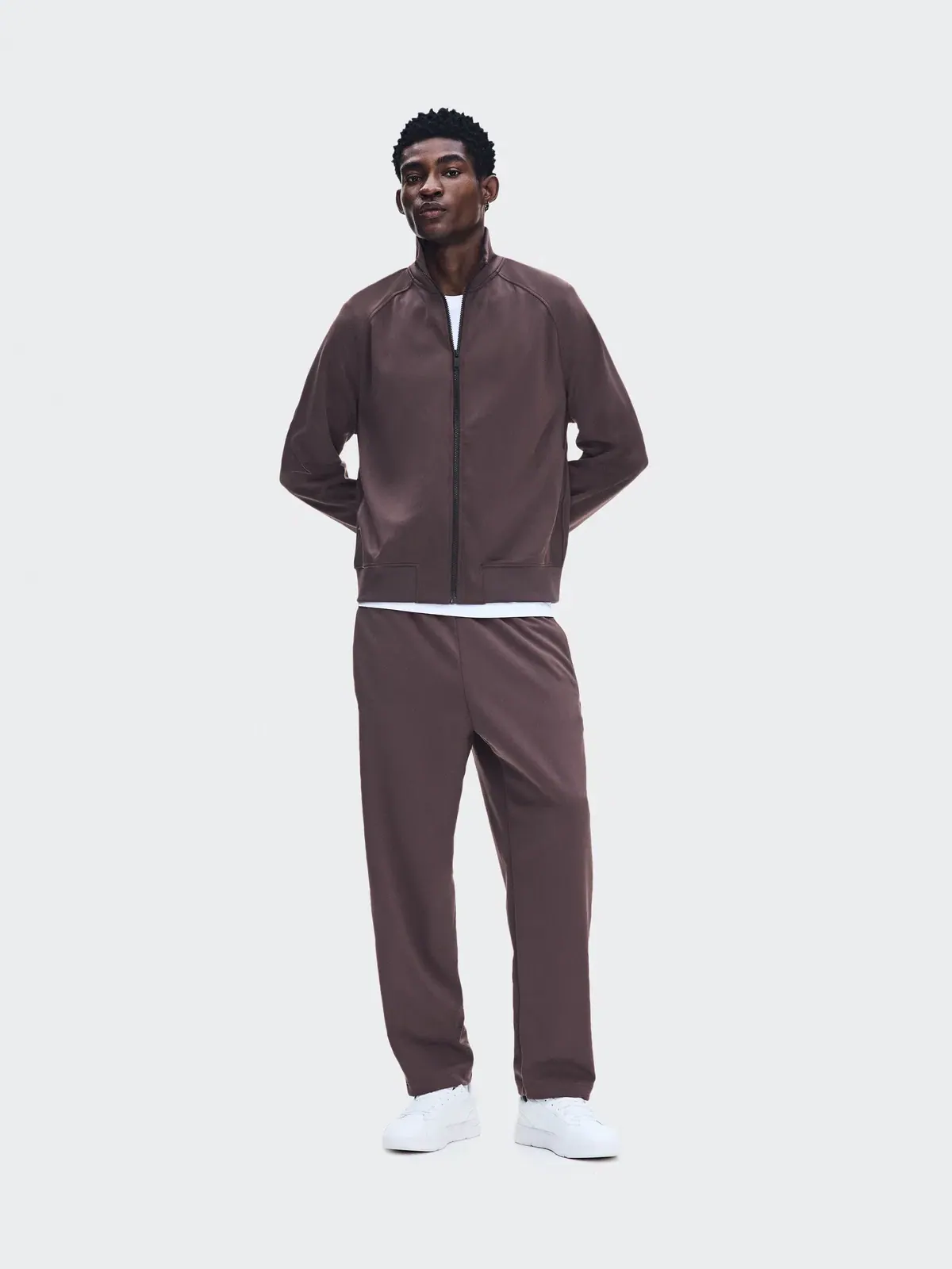 Мужская куртка на молнии с высоким воротом Courtside Full-Zip On — изображение 2 из 9, малина