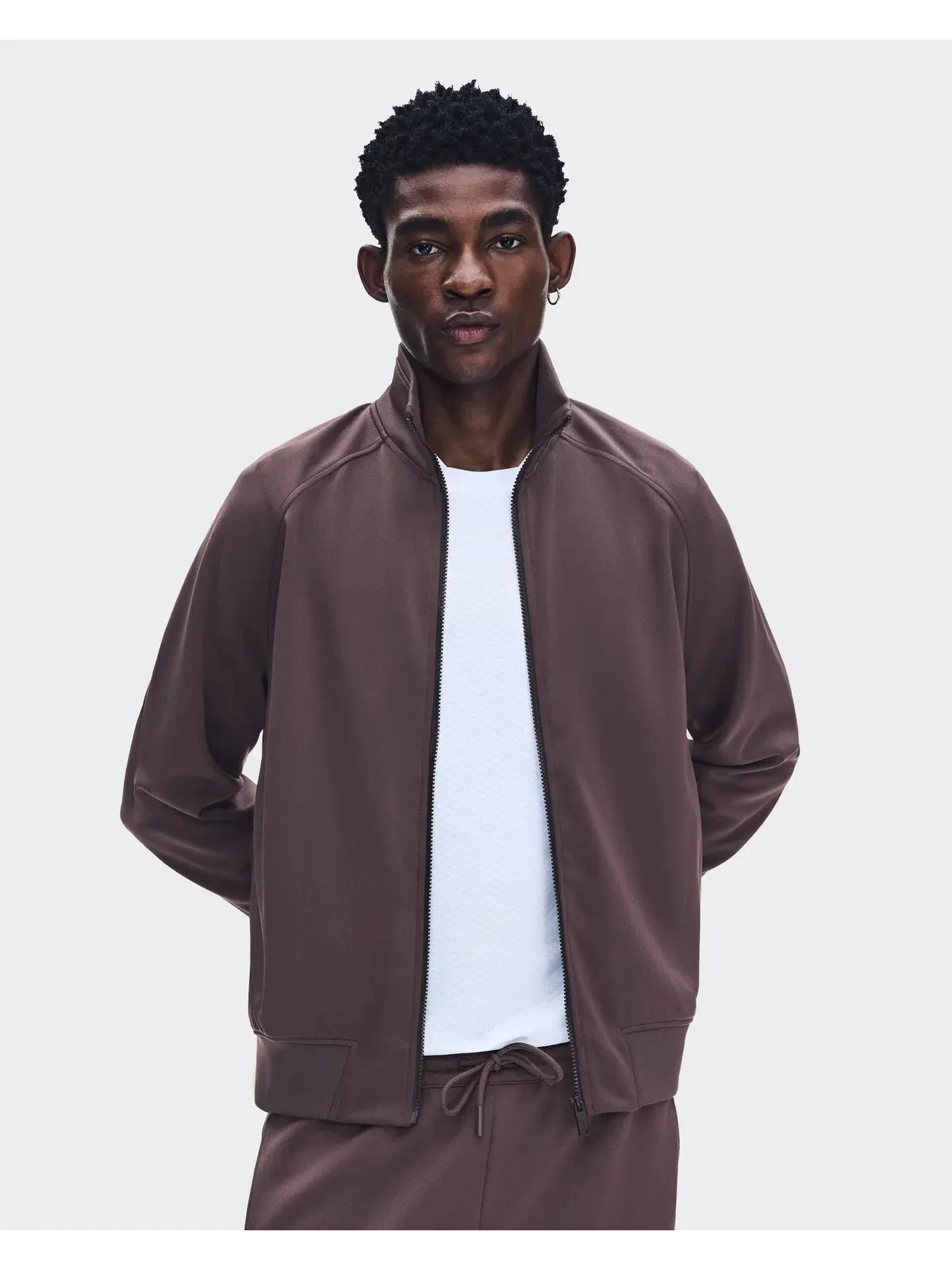 Мужская куртка на молнии с высоким воротом Courtside Full-Zip On — изображение 6 из 9, малина