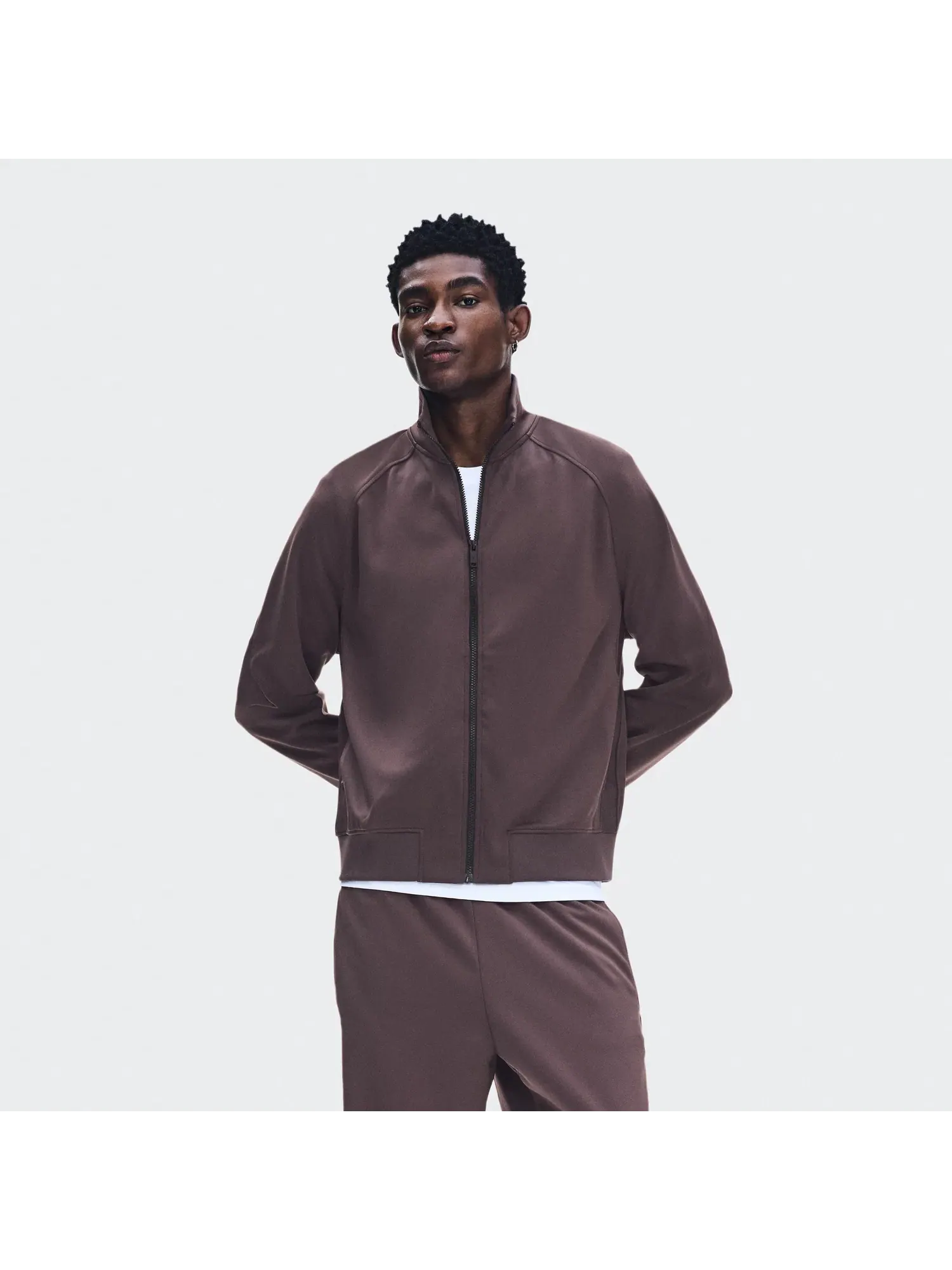 Мужская куртка на молнии с высоким воротом Courtside Full-Zip On — изображение 9 из 9, малина