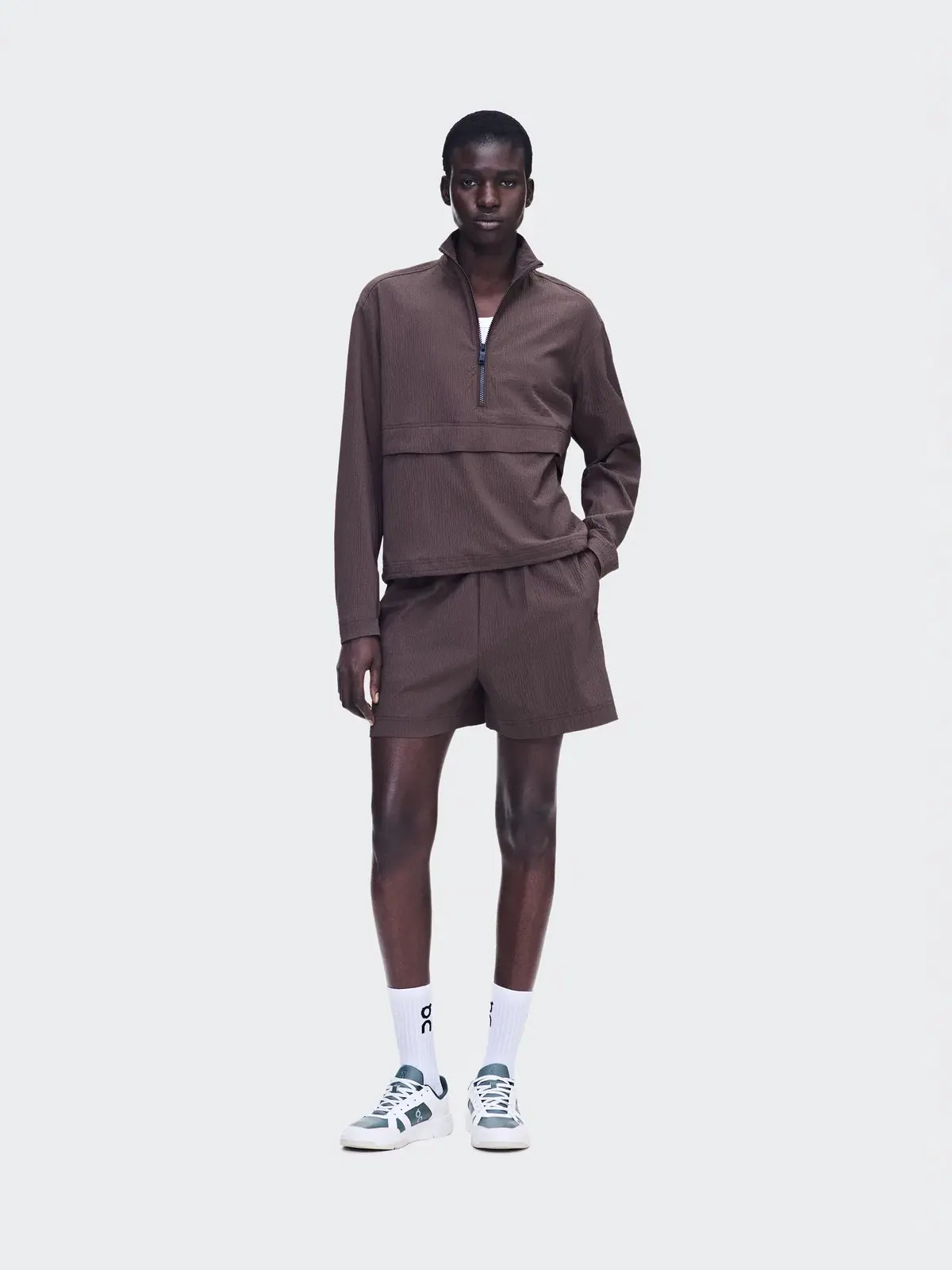 Женская ветровка с текстурной тканью Courtside 1/2 Zip Eaze On — изображение 2 из 9, малина