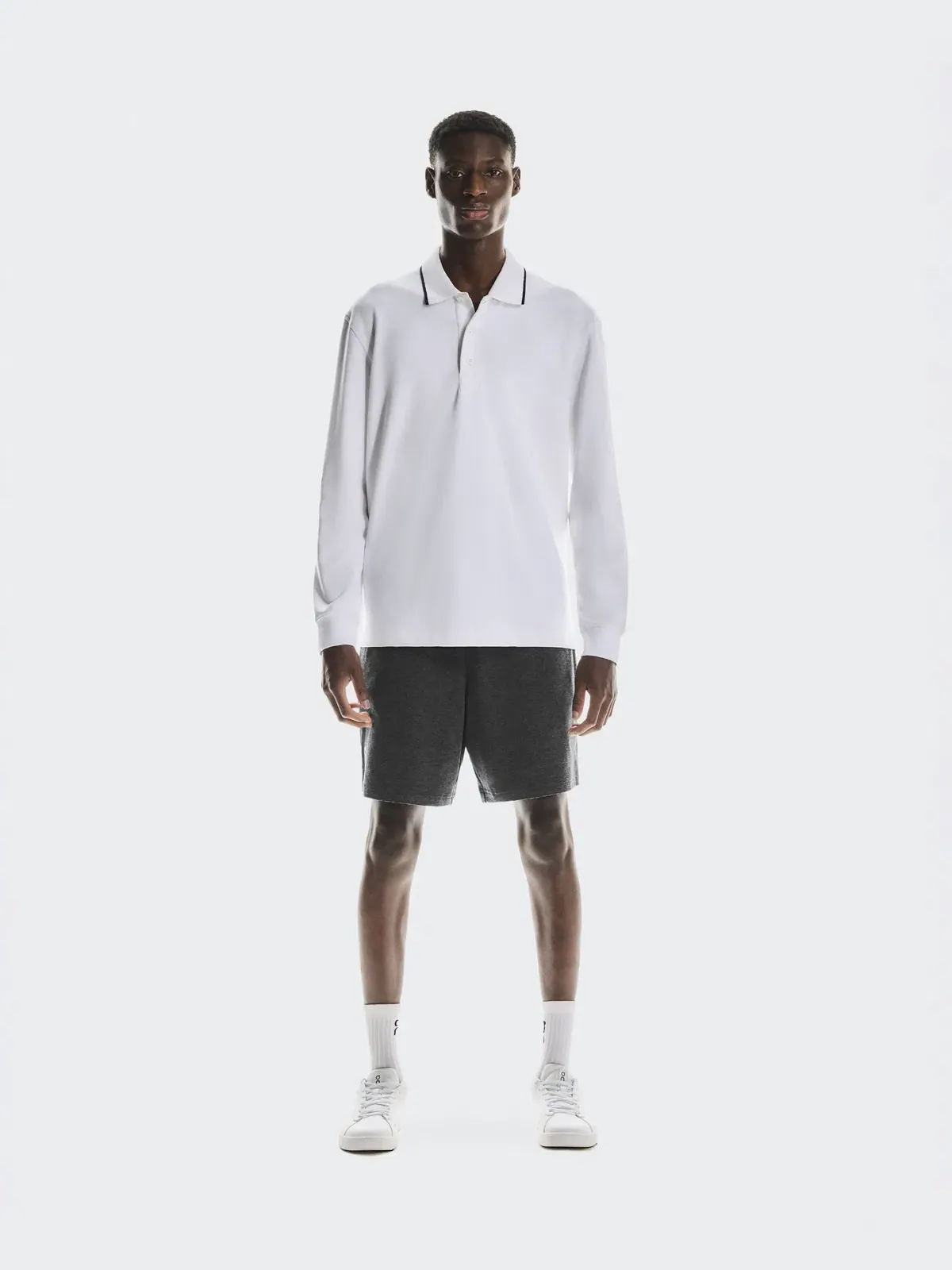 Мужское поло с длинным рукавом с принтом On Courtside Long-T Polo — изображение 2 из 7, белый