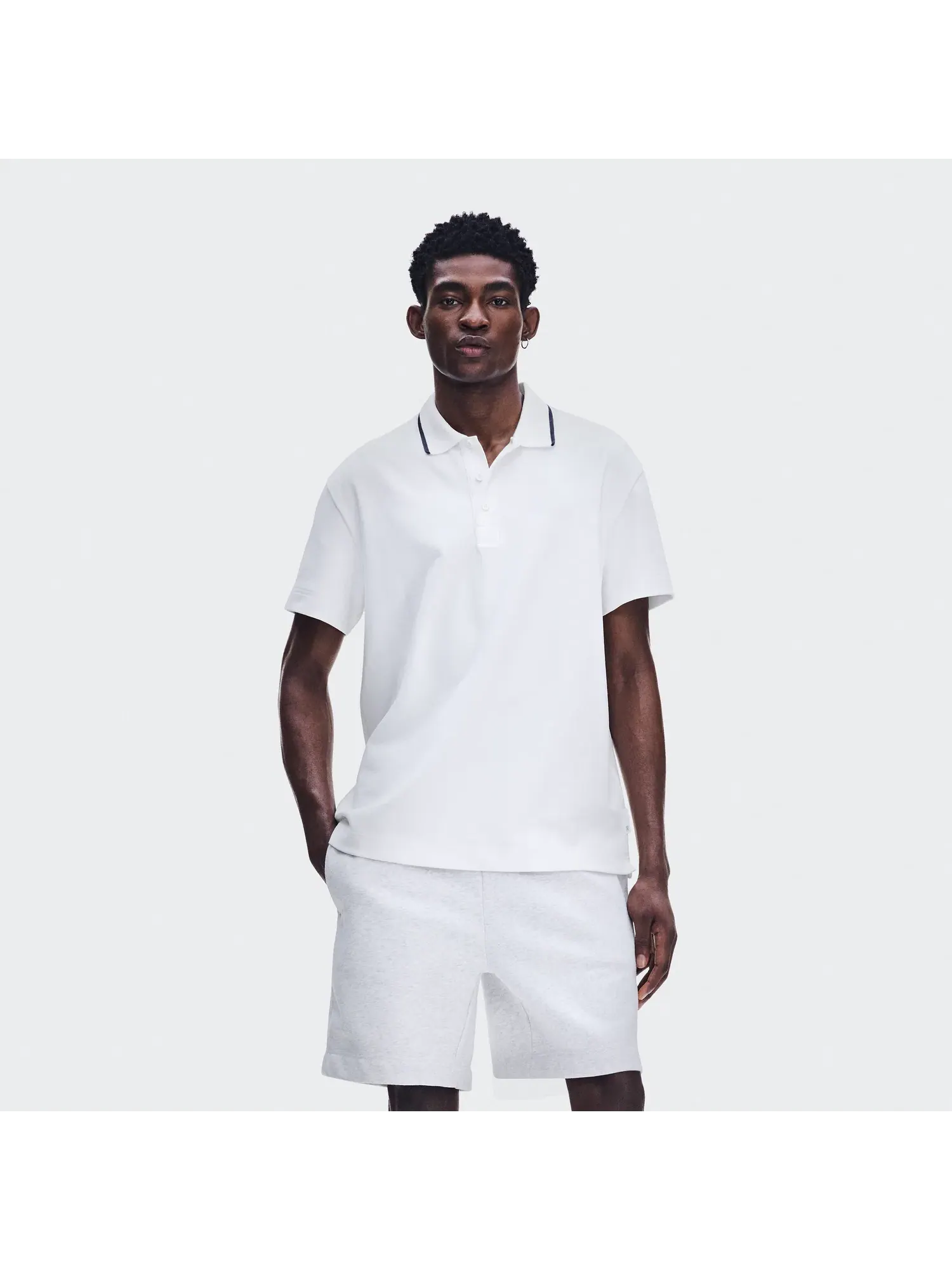 Мужское поло с принтом Courtside Polo On — изображение 8 из 8, белый