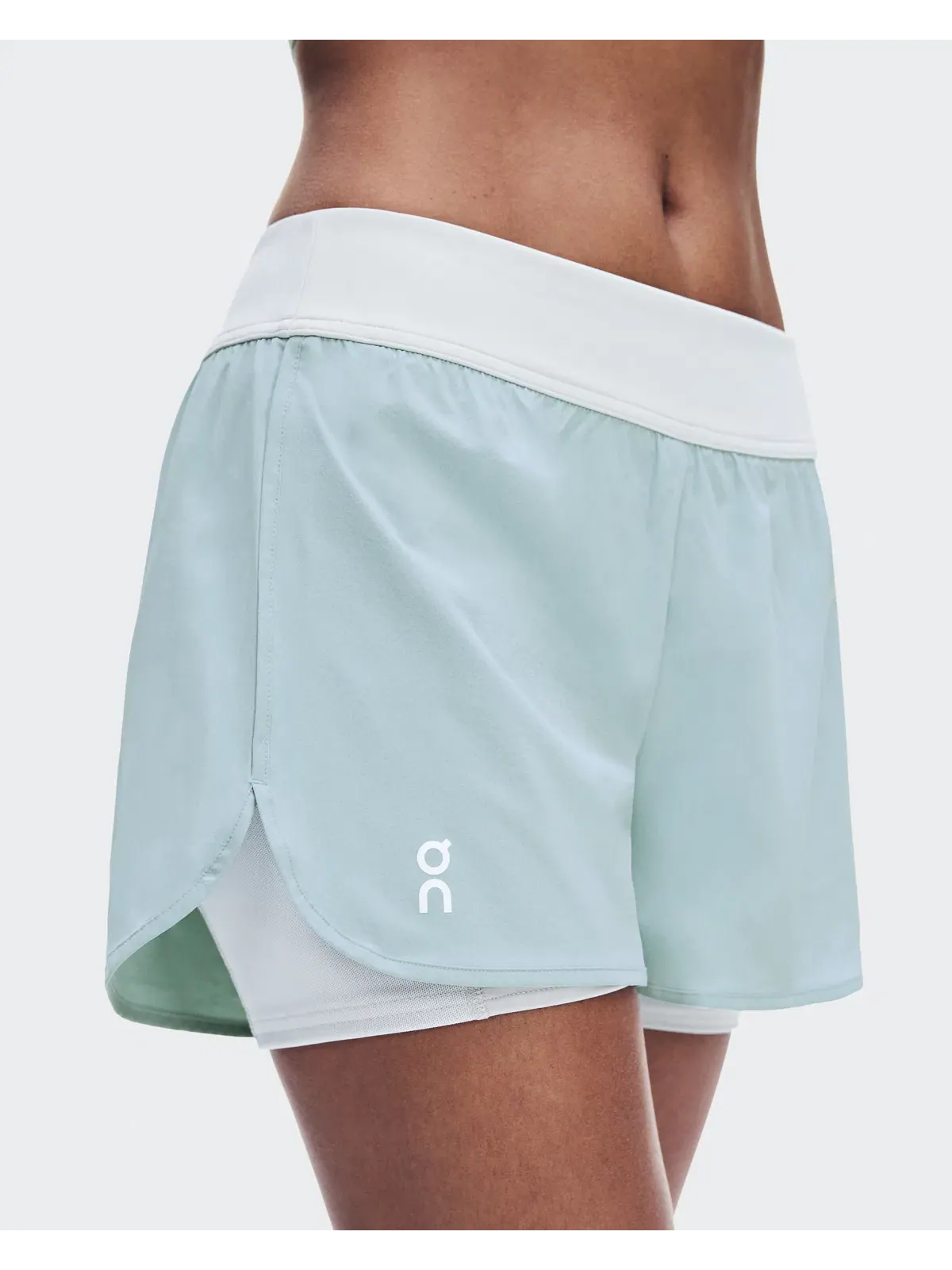 Женские теннисные шорты 2-в-1 с внутренними тайтсами Court Shorts On, Brook — изображение 3 из 8, бледно-мятный