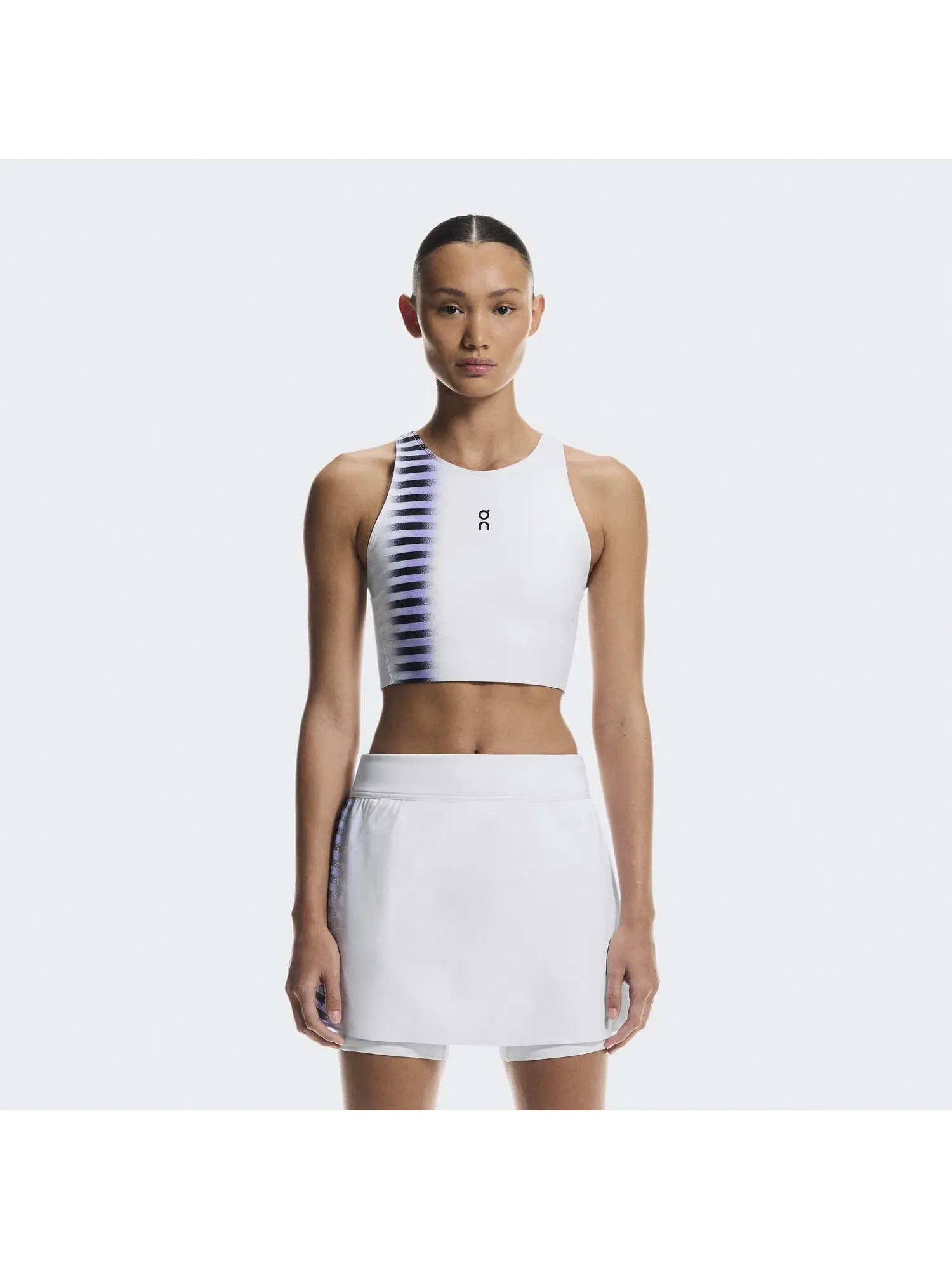 Женская футболка для тенниса укороченная с вырезом на спине Court Crop Top Edge On — изображение 7 из 7, белый/черный
