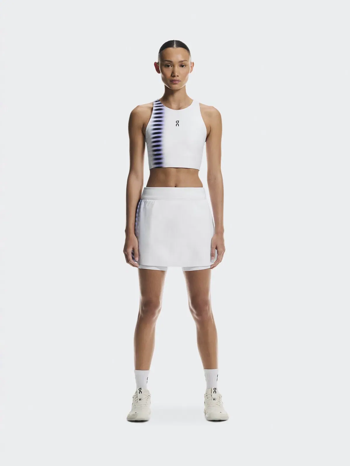 Женская теннисная юбка с боковым разрезом Court Skirt Split Edge On — изображение 2 из 10, белый/черный