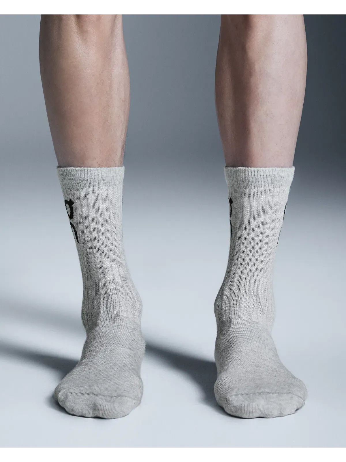 Детские носки высокие с логотипом, комплект из 3 пар, Logo Sock High 3P, On — изображение 2 из 5, серый