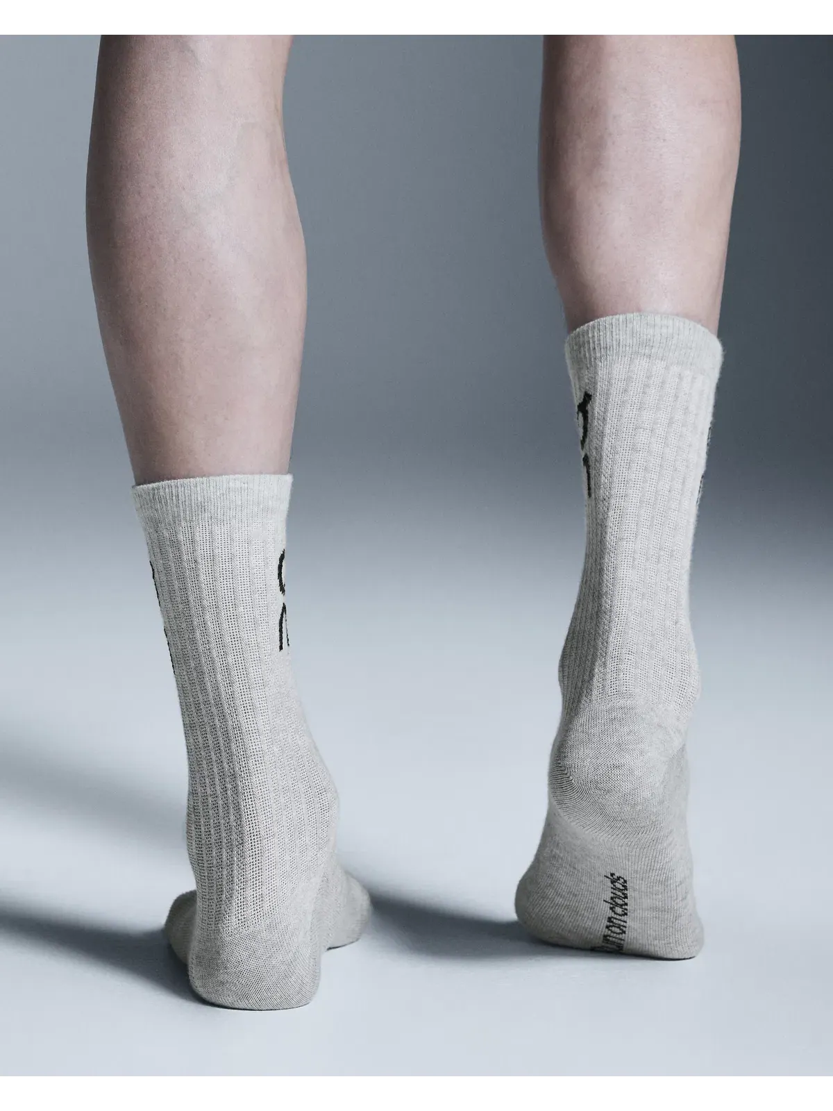 Детские носки высокие с логотипом, комплект из 3 пар, Logo Sock High 3P, On — изображение 4 из 5, серый