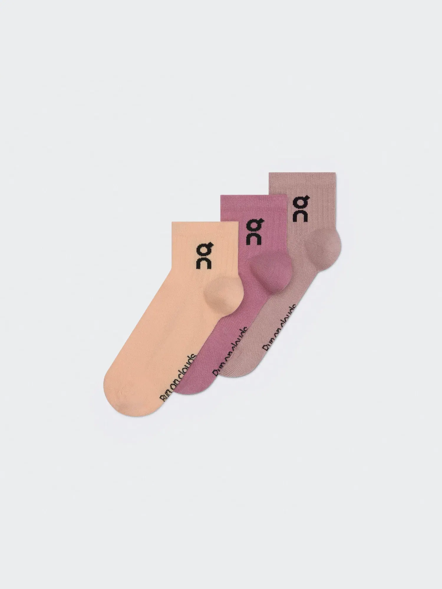 Детские носки комплект из 3 пар с логотипом Logo Sock Mid On, Sherbet Rhodonite — изображение 5 из 5, светло-розовый