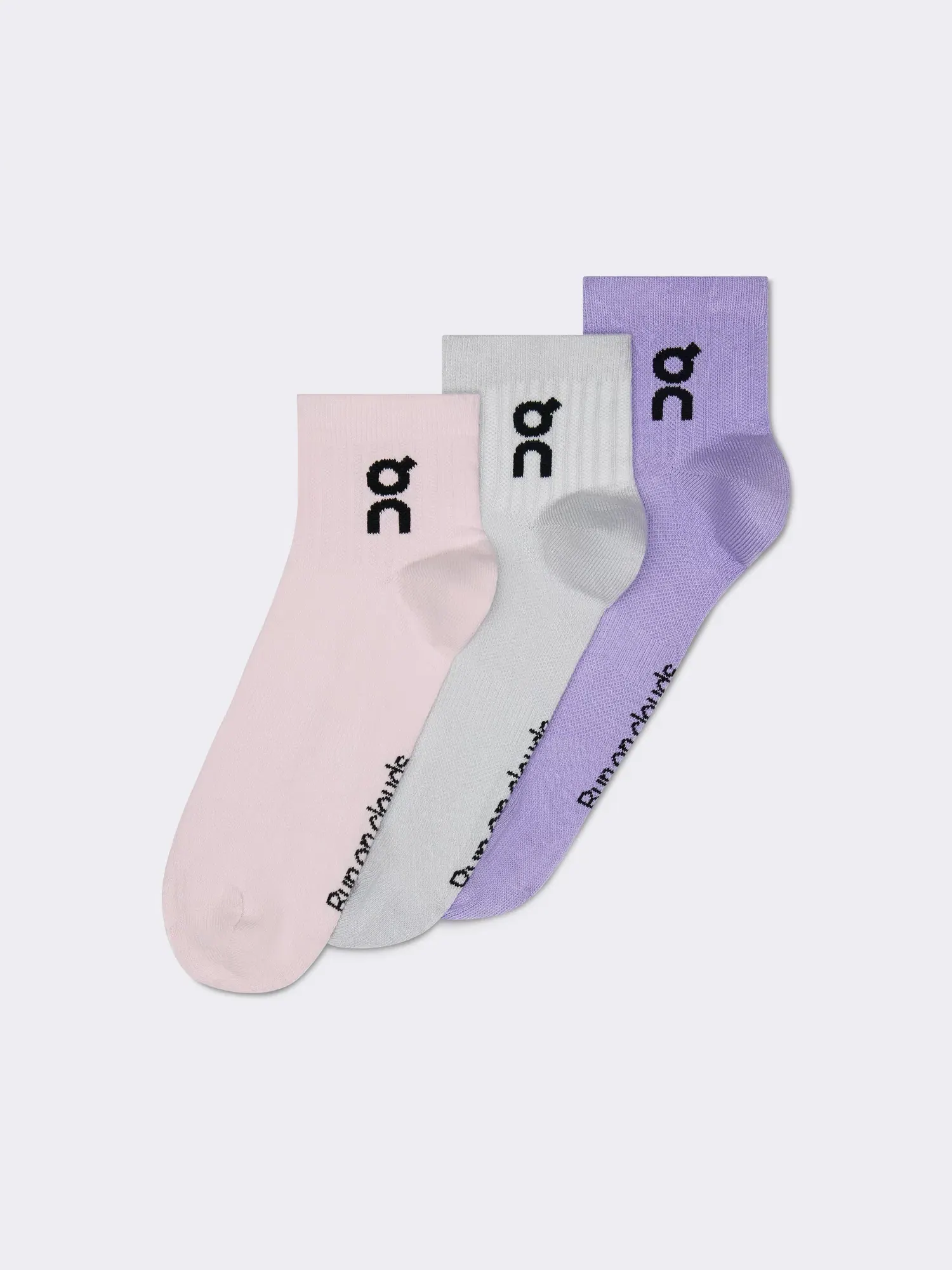 Детские носки с логотипом, комплект из трех пар, Logo Sock Mid, On, Orchid/Bloom — изображение 5 из 5, яркий фиолетовый